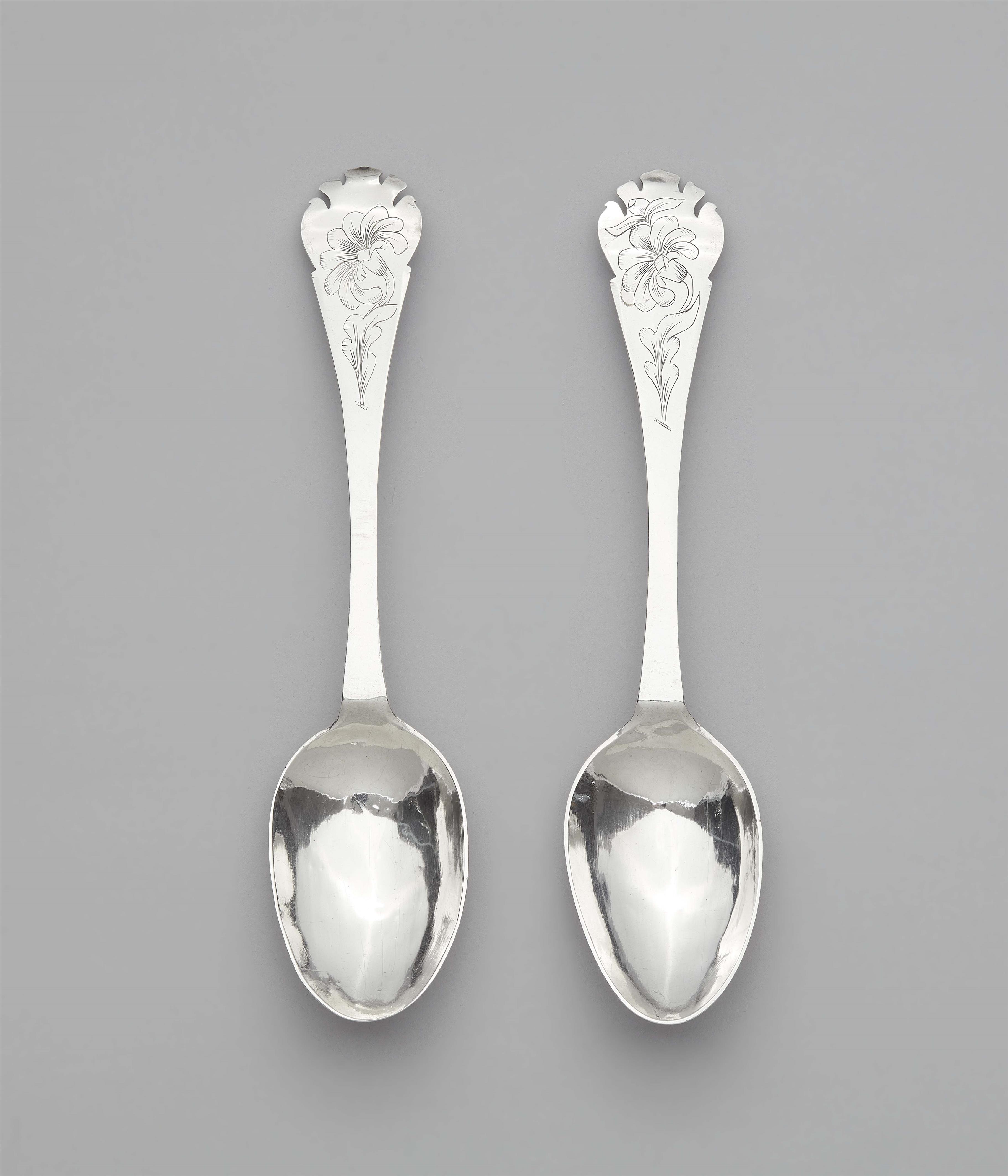 A pair of East Frisian silver spoons - image-1