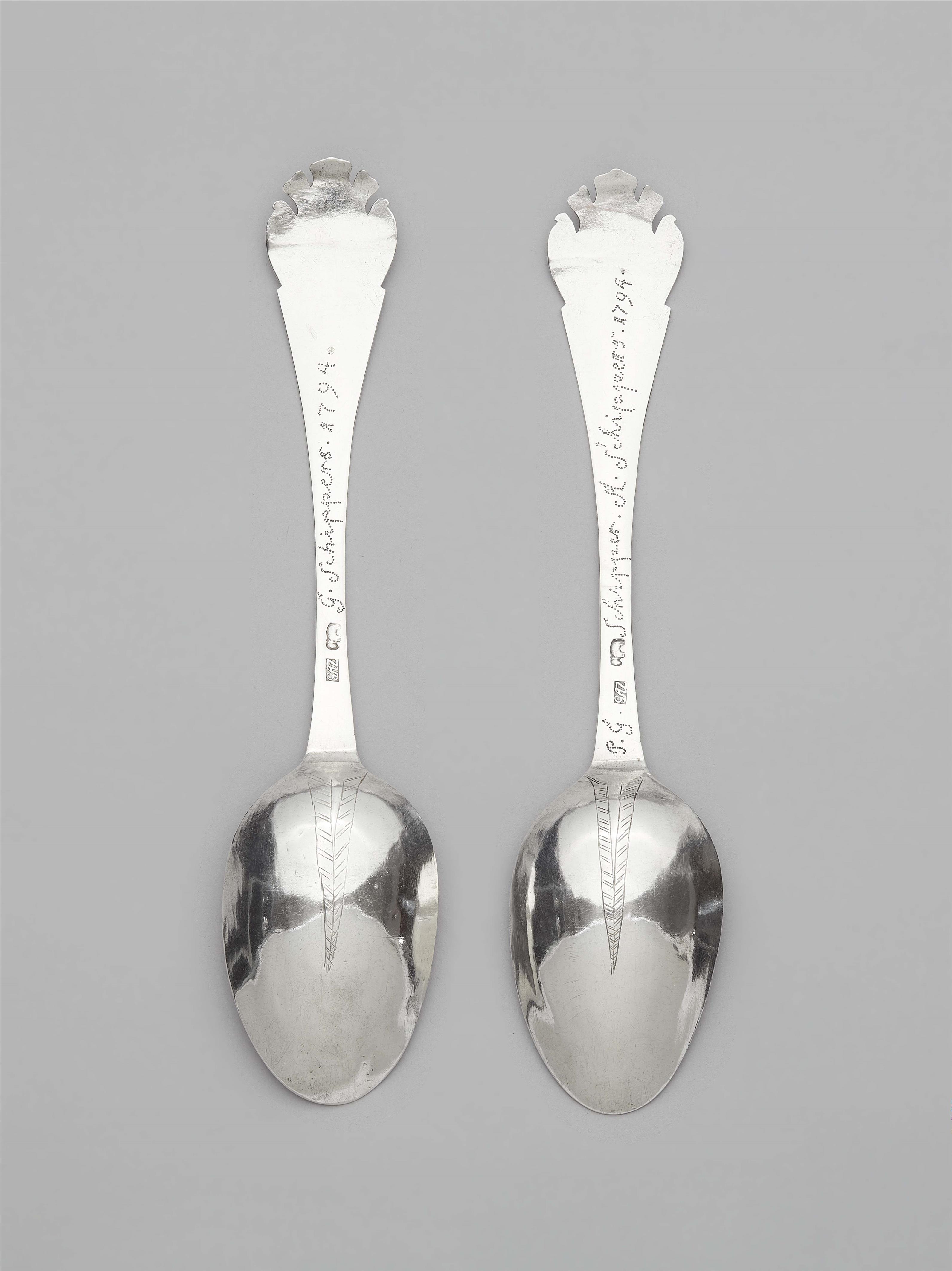 A pair of East Frisian silver spoons - image-2