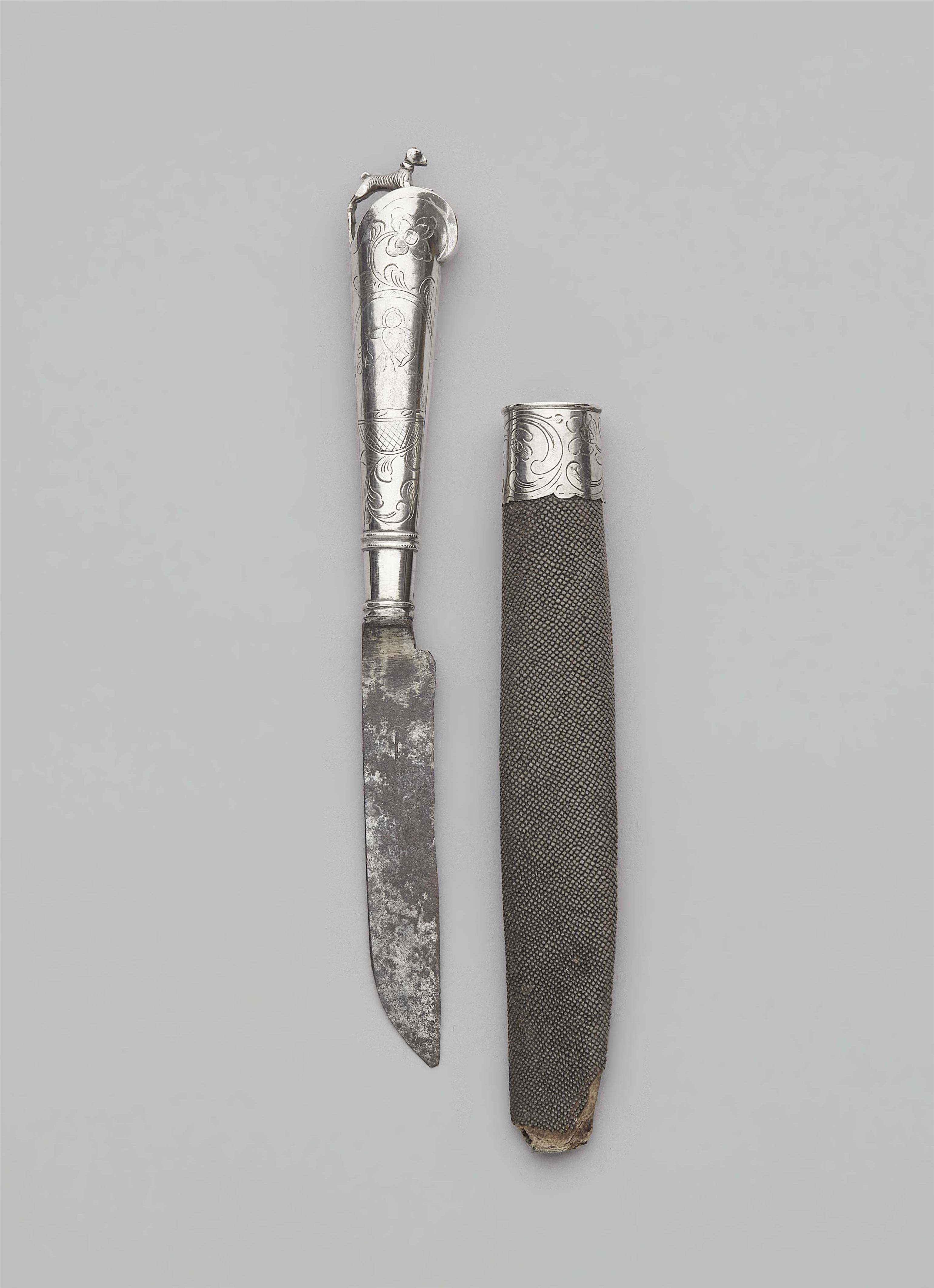 A knife in a silver-mounted sheath - image-3