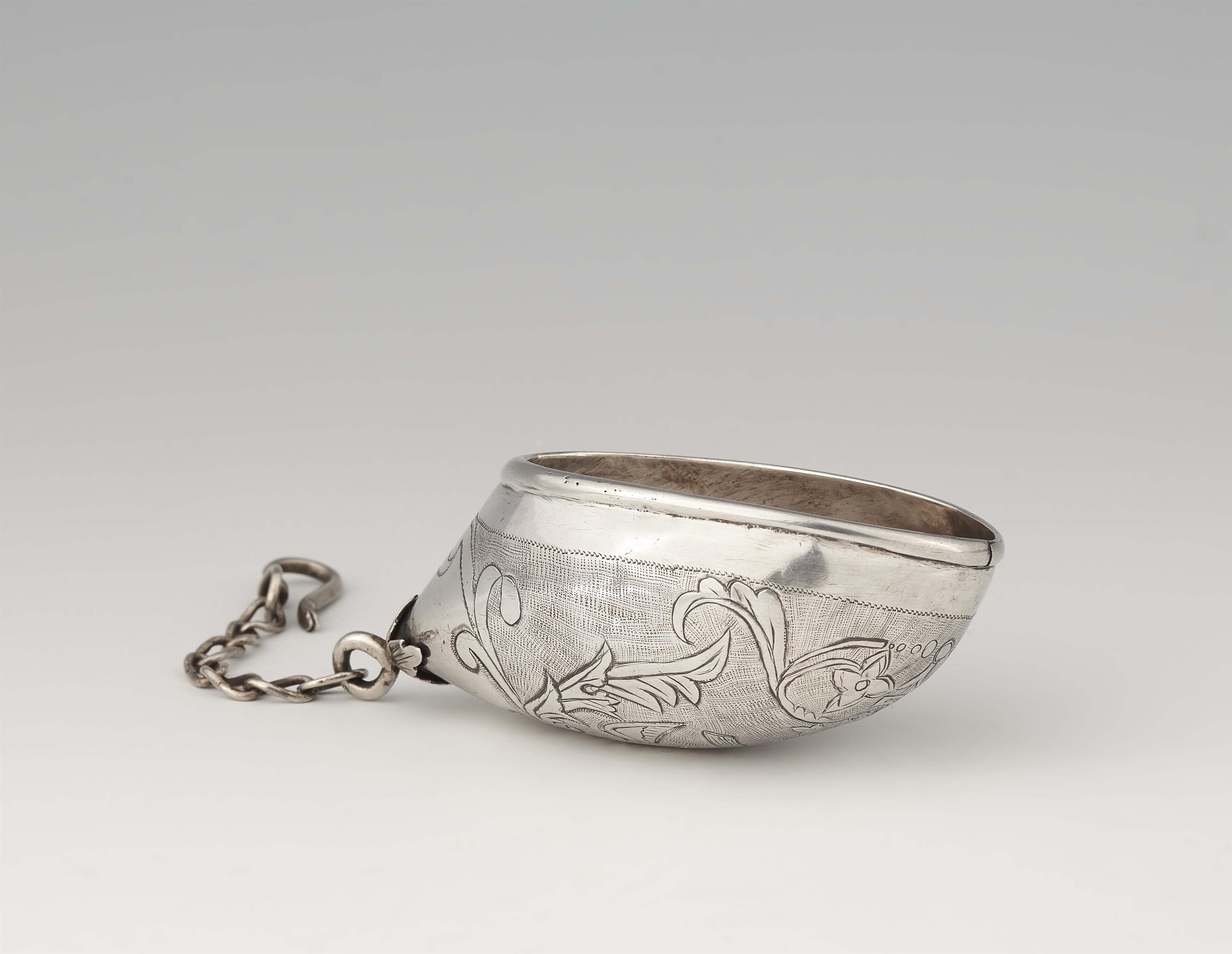 A Colonial silver wine tasting dish - image-1