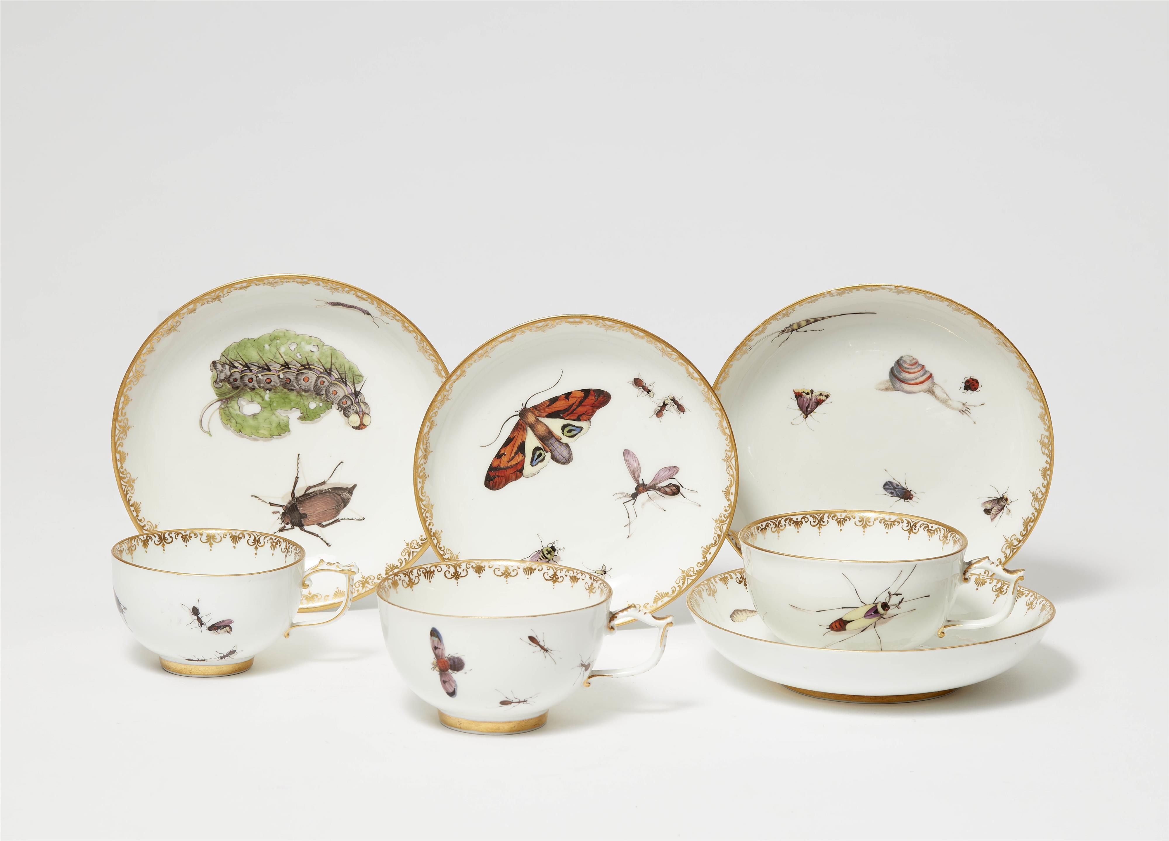 Seven items of Meissen porcelain with insect decor - image-1