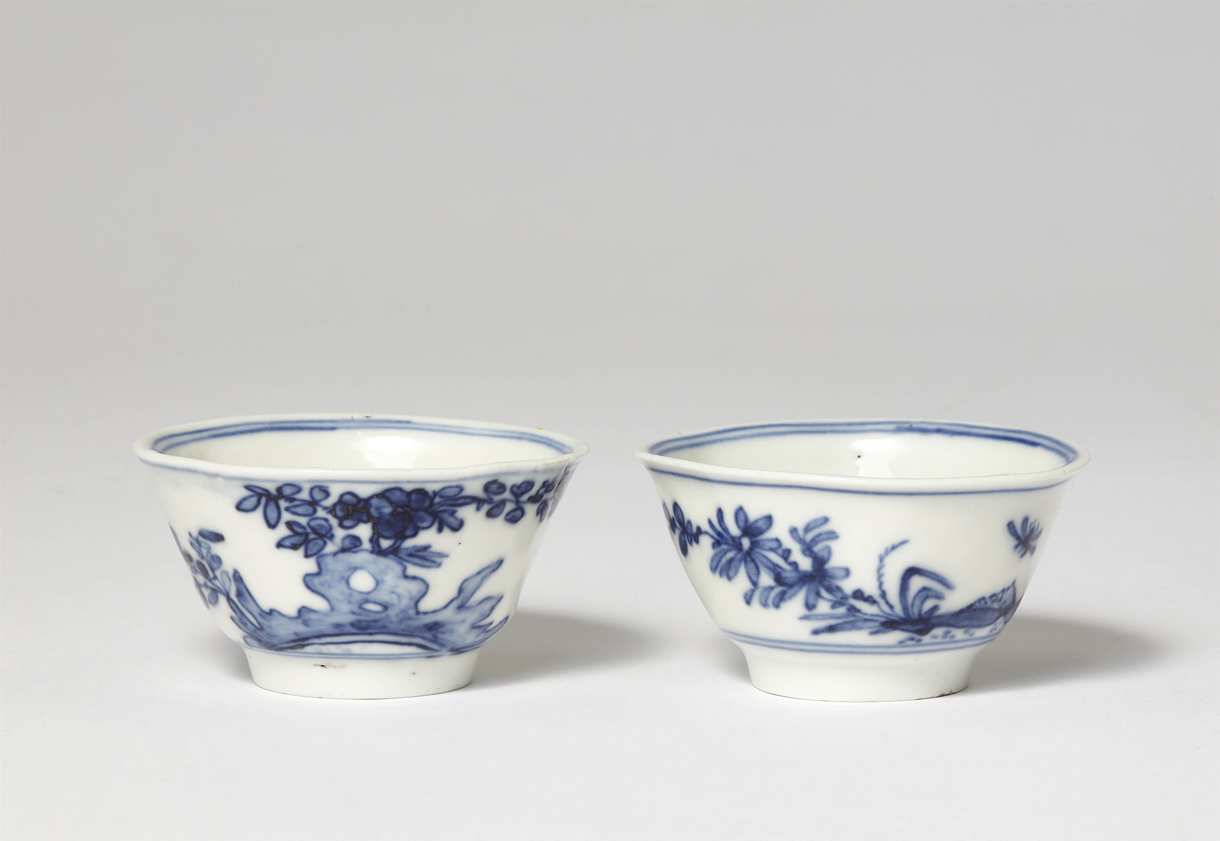 Two Meissen porcelain tea bowls with pseudo Chinese marks - image-1