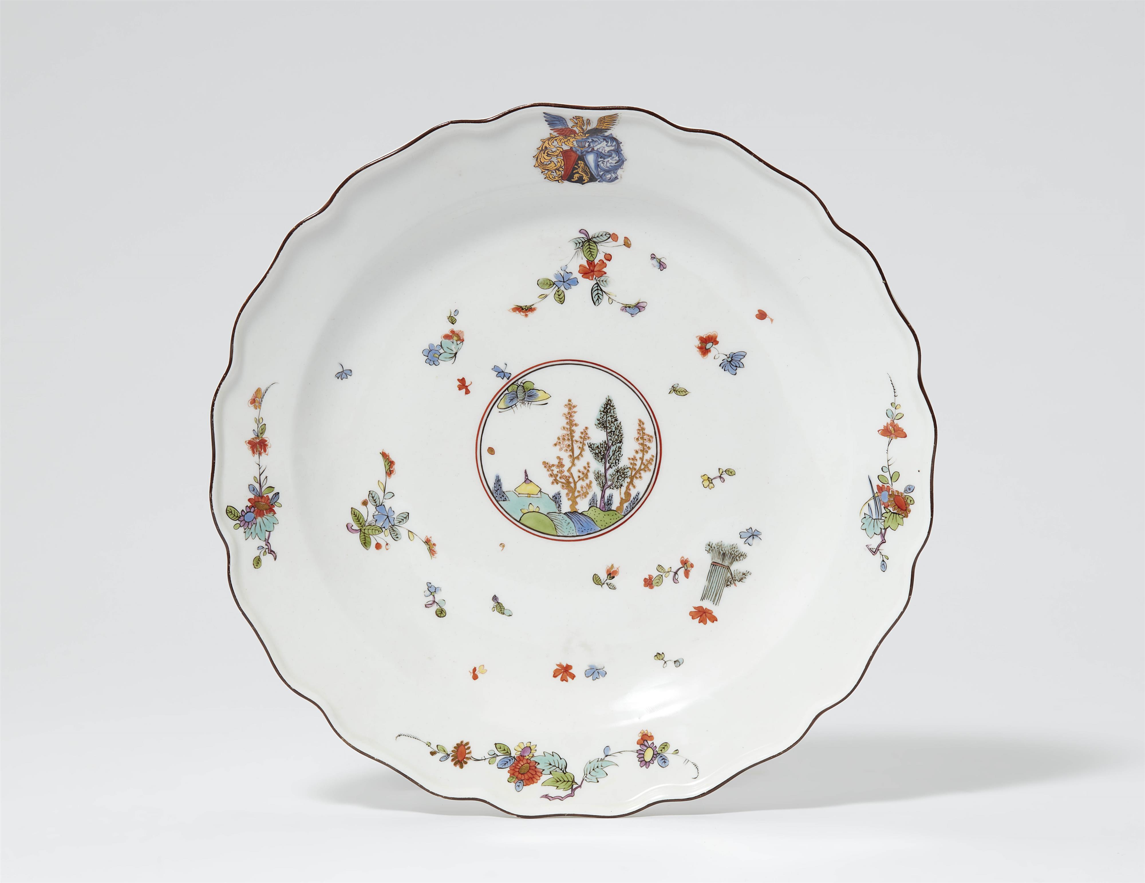 A Meissen porcelain plate from a service made for Johann Christian von Hennicke - image-1