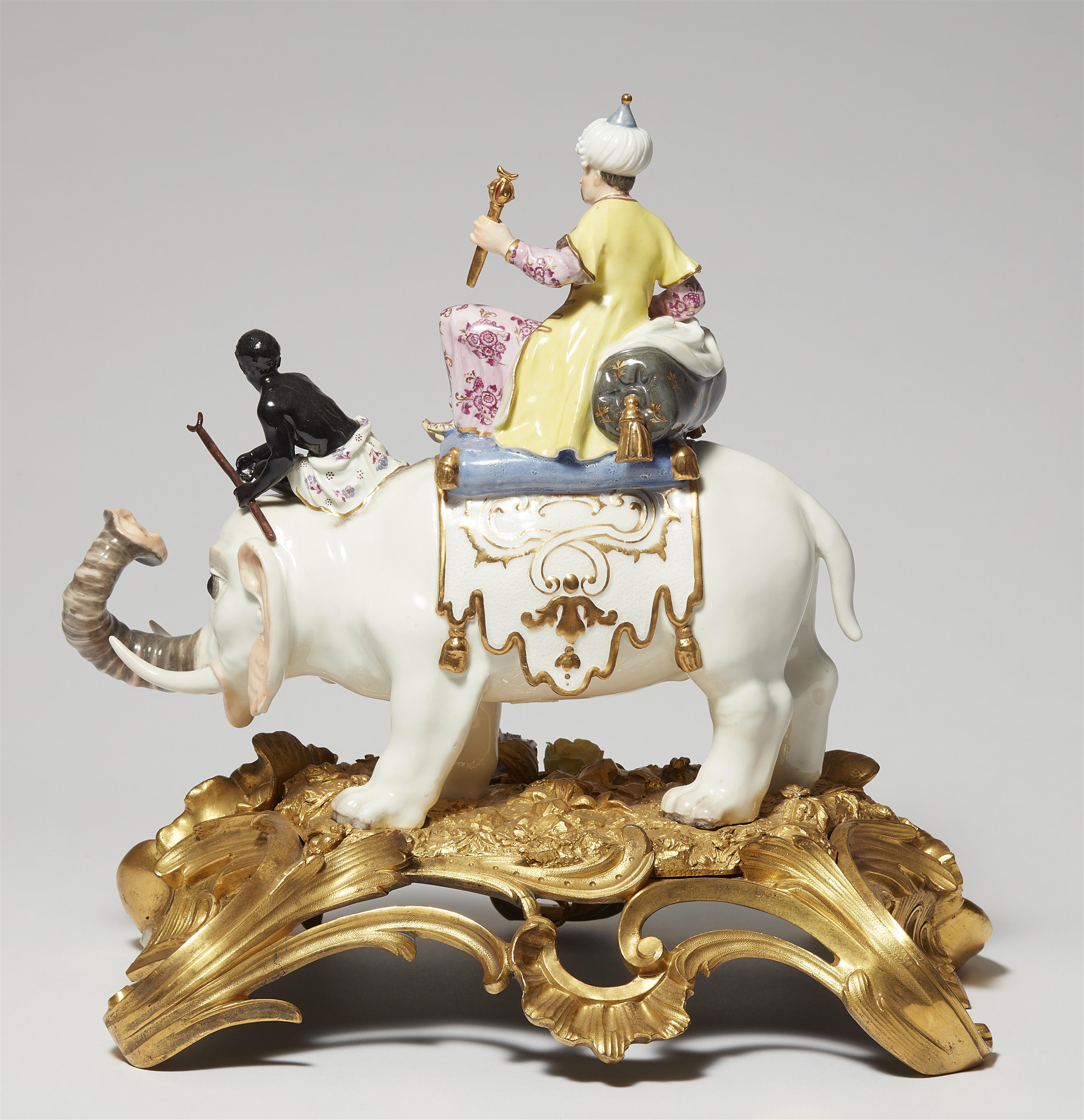 A Meissen porcelain model of a Sultan and an African on an elephant - image-2