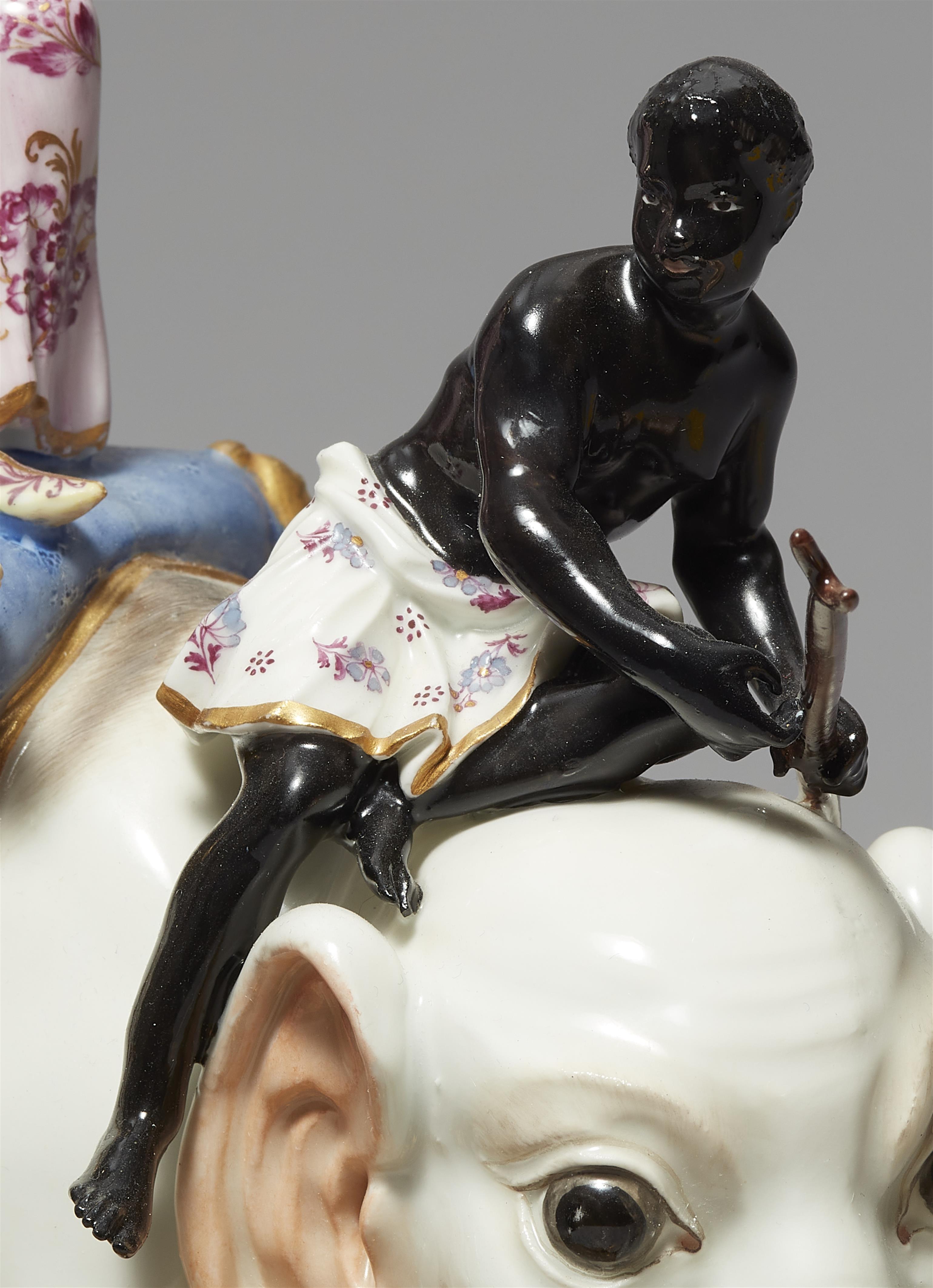 A Meissen porcelain model of a Sultan and an African on an elephant - image-7