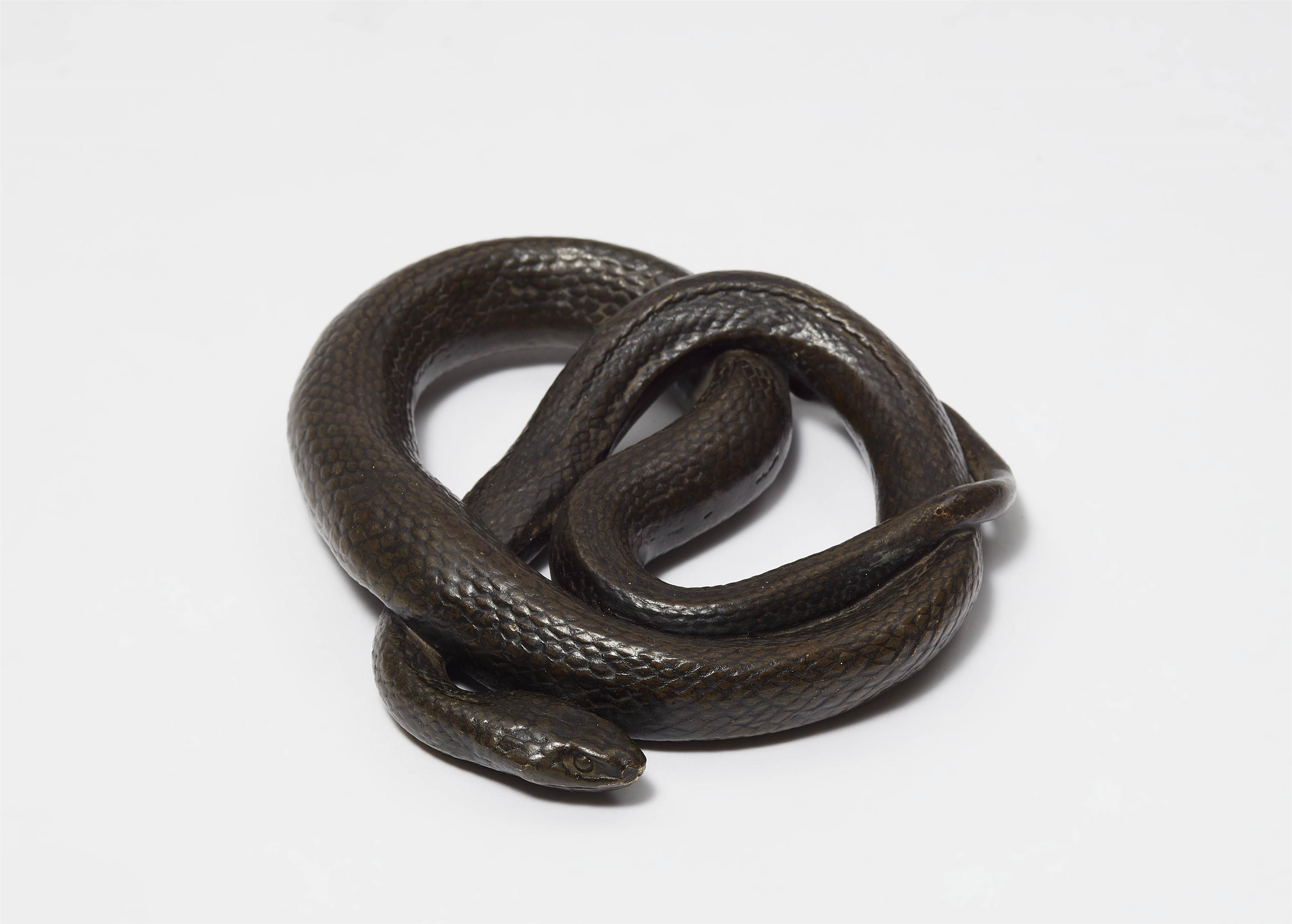 A rare bronze cast of a coluber snake - image-1