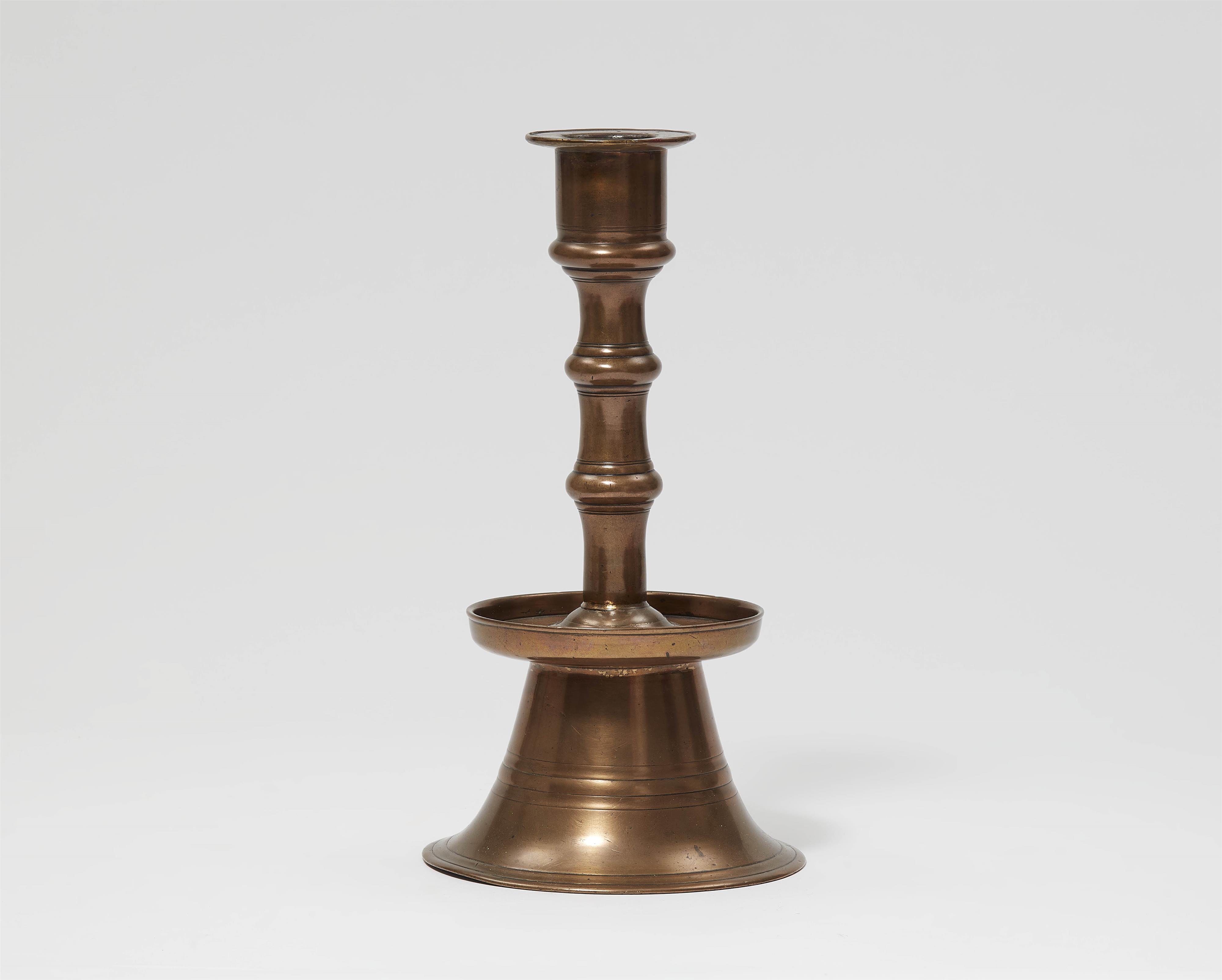 A rare Ottoman bronze candlestick - image-1