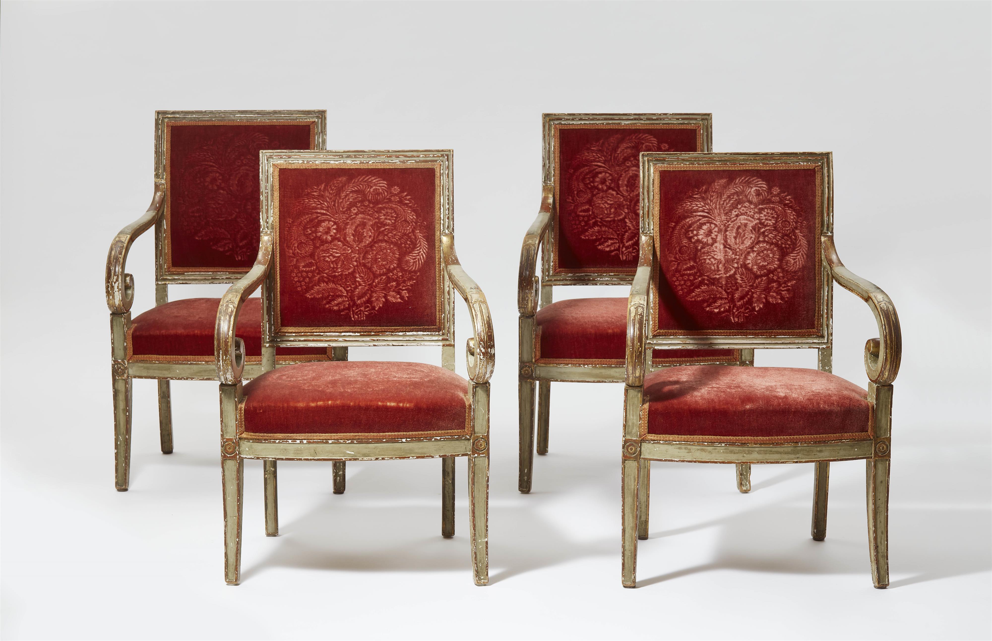 Four Neoclassical armchairs - image-1