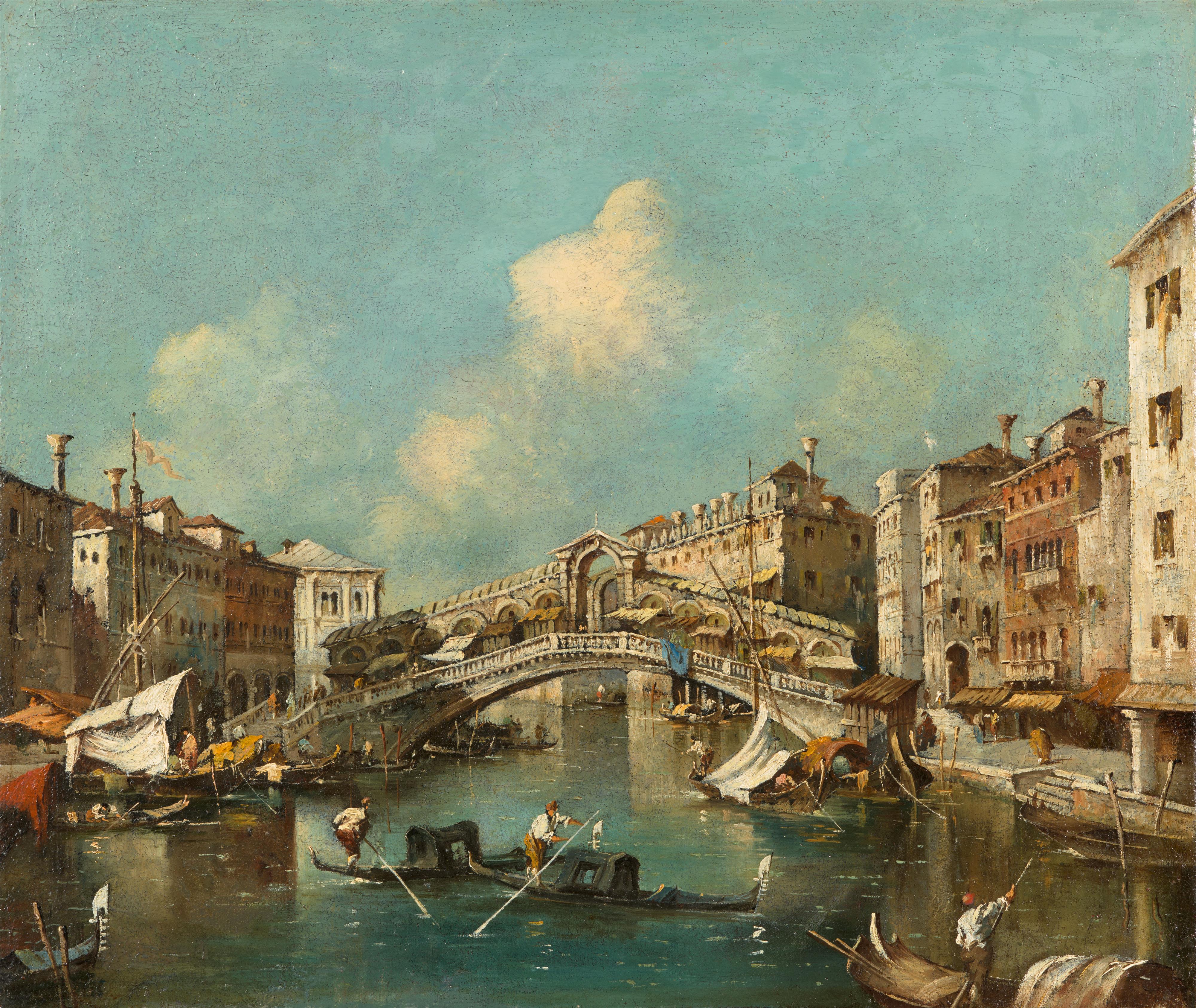 Giacomo Guardi, circle of - The Grand Canal with the Rialto Bridge - image-1