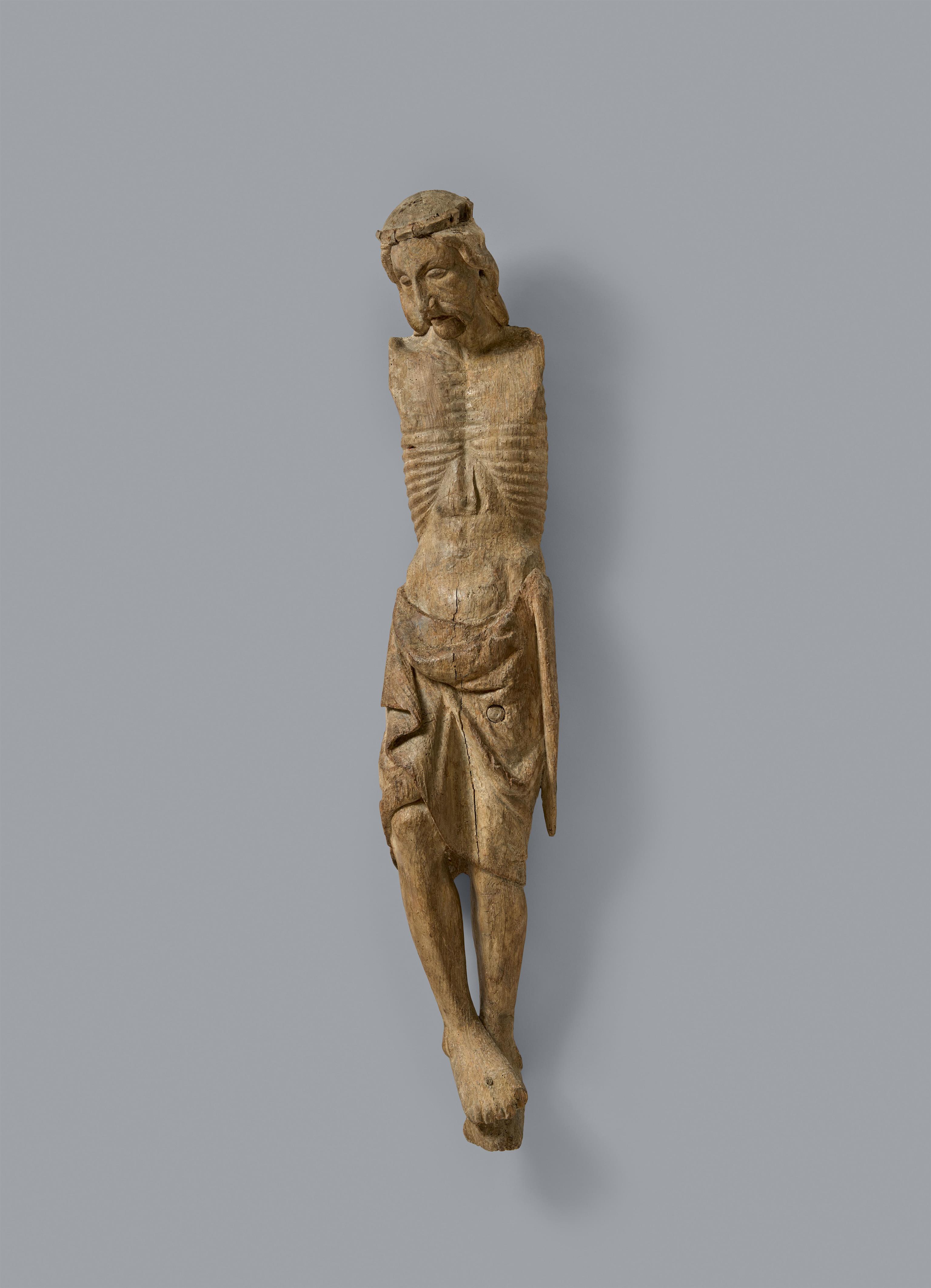 Alpenländisch oder Oberrhein around 1360/1370 - A carved wood Corpus Christi, Alpine or Upper Rhine Region, around 1360/1370 - image-1