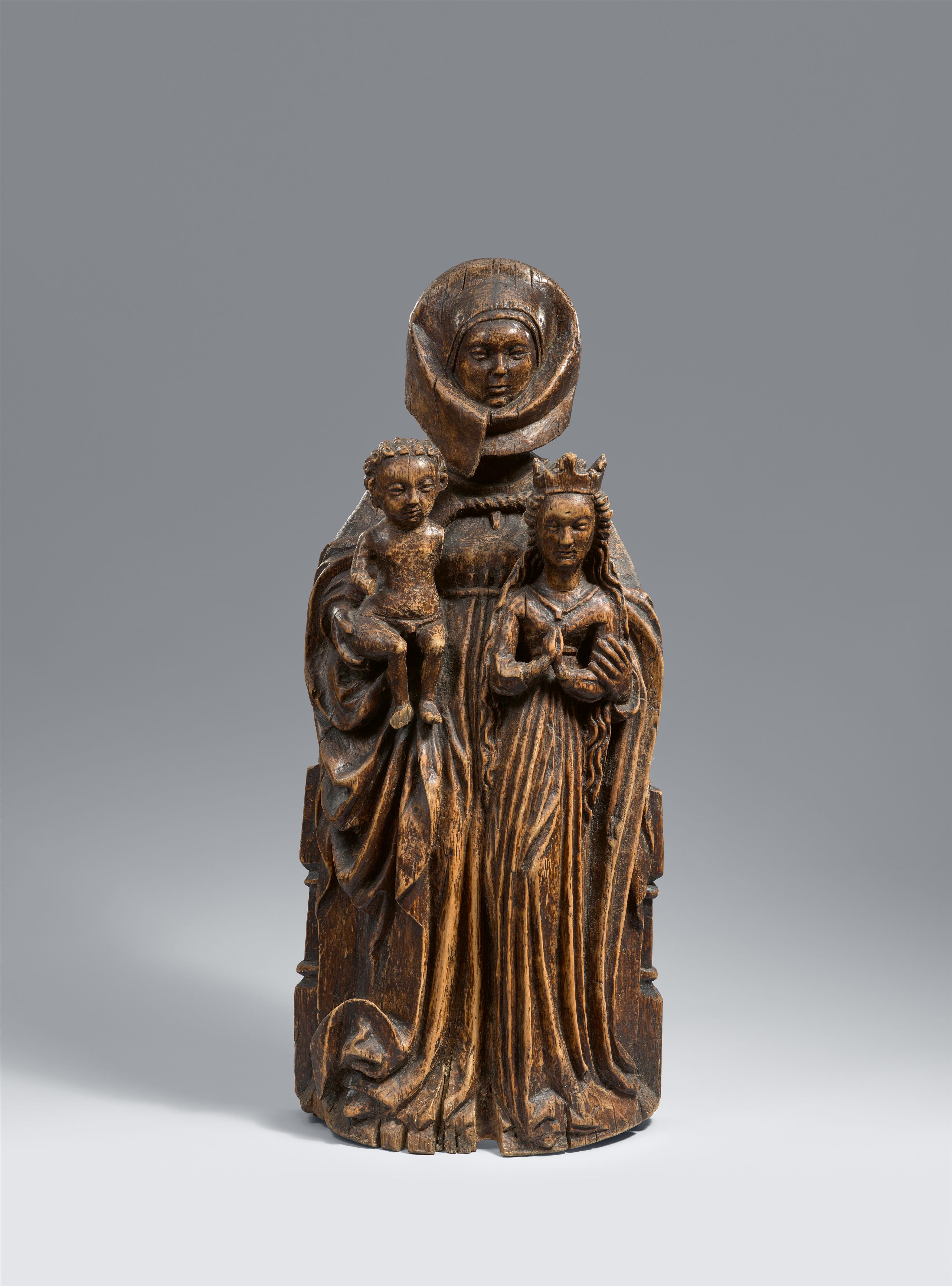 Probably Central Germany second half 15th century - A carved wood Anna Selbdritt group, presumably Central German, second half 15th century - image-1