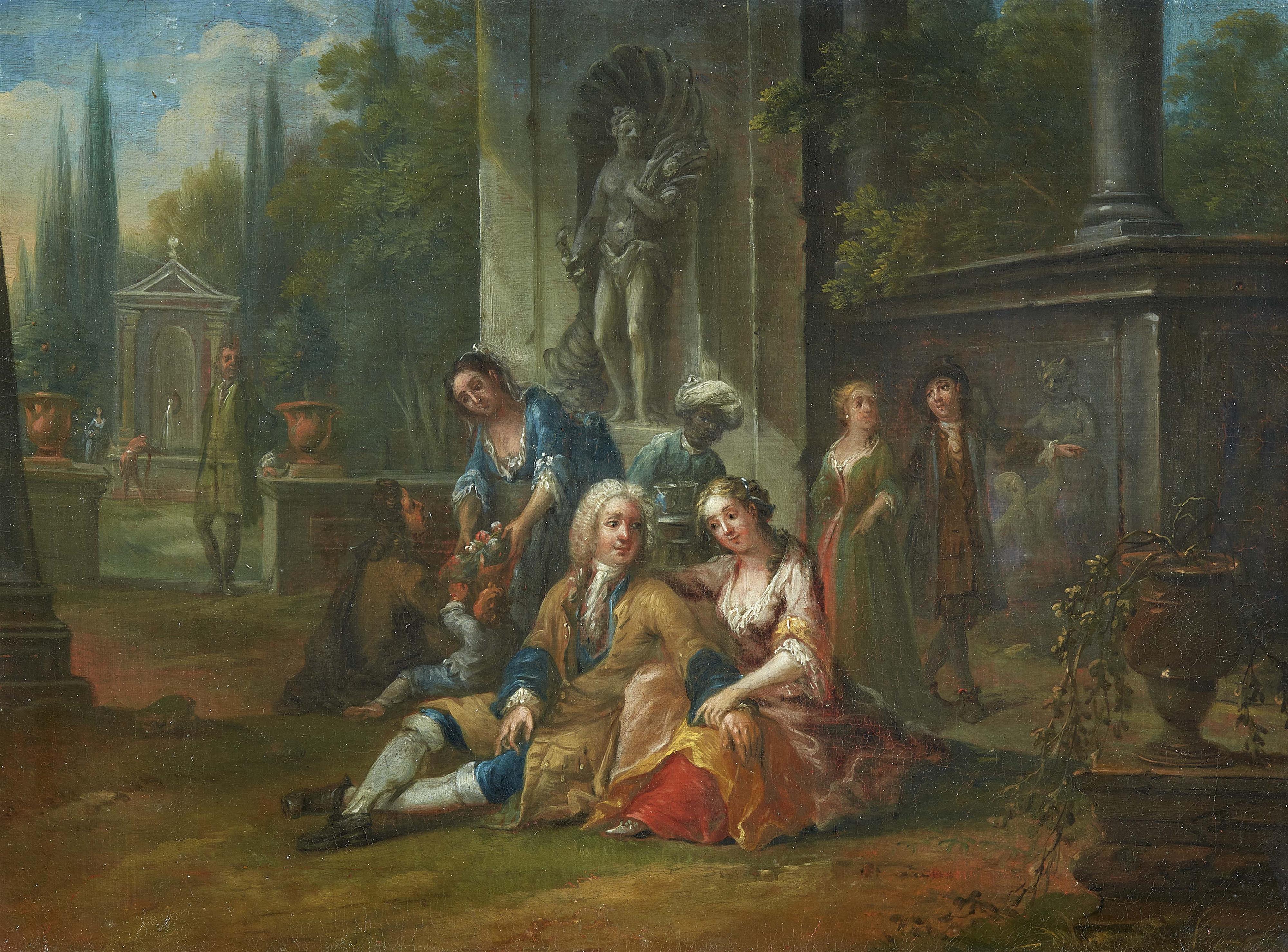 German School, second half 18th century - Elegant Company in a Park - image-1