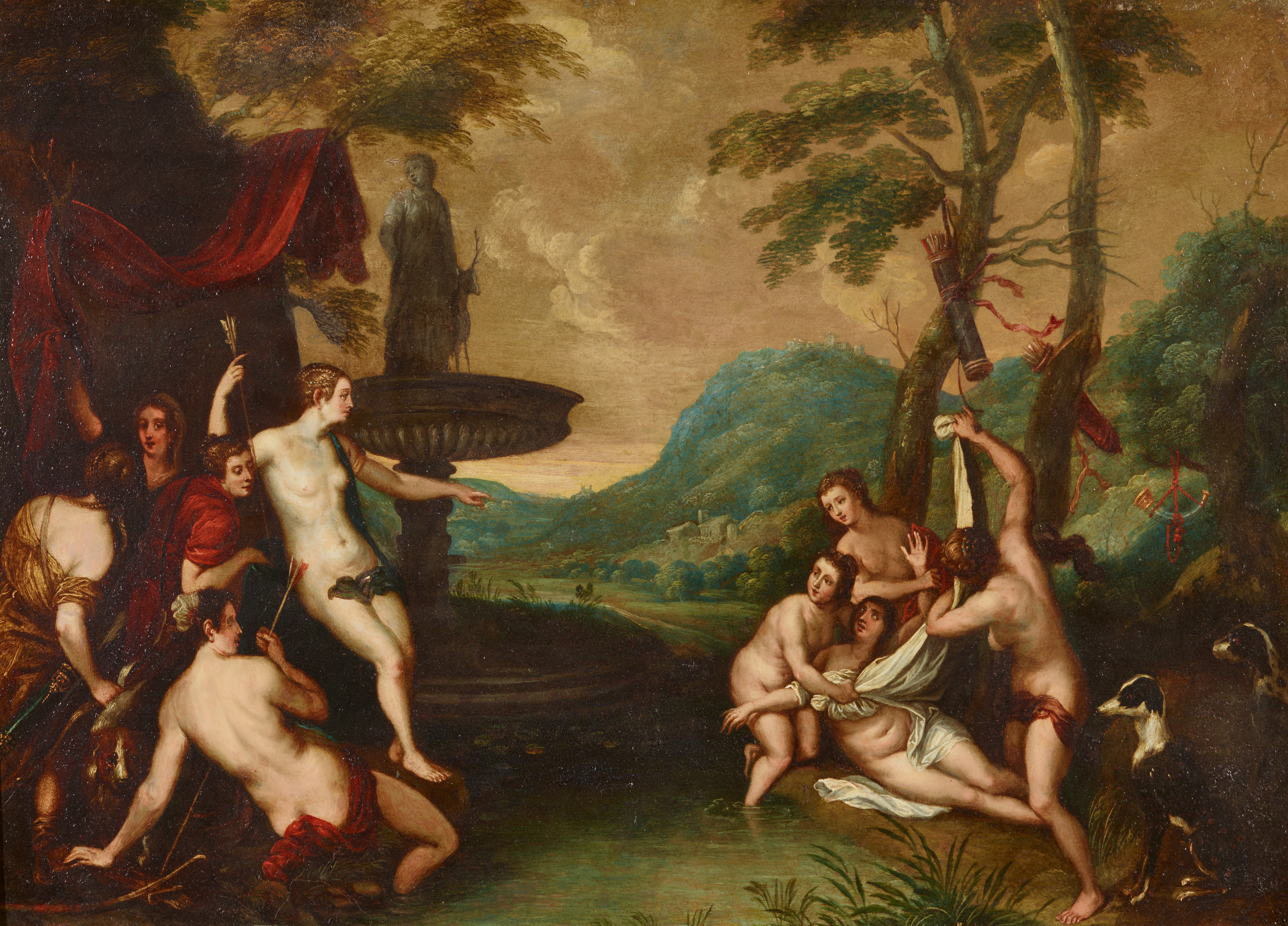 Flemish School 17th century - Diana Discovering Callisto's Pregnancy - image-1