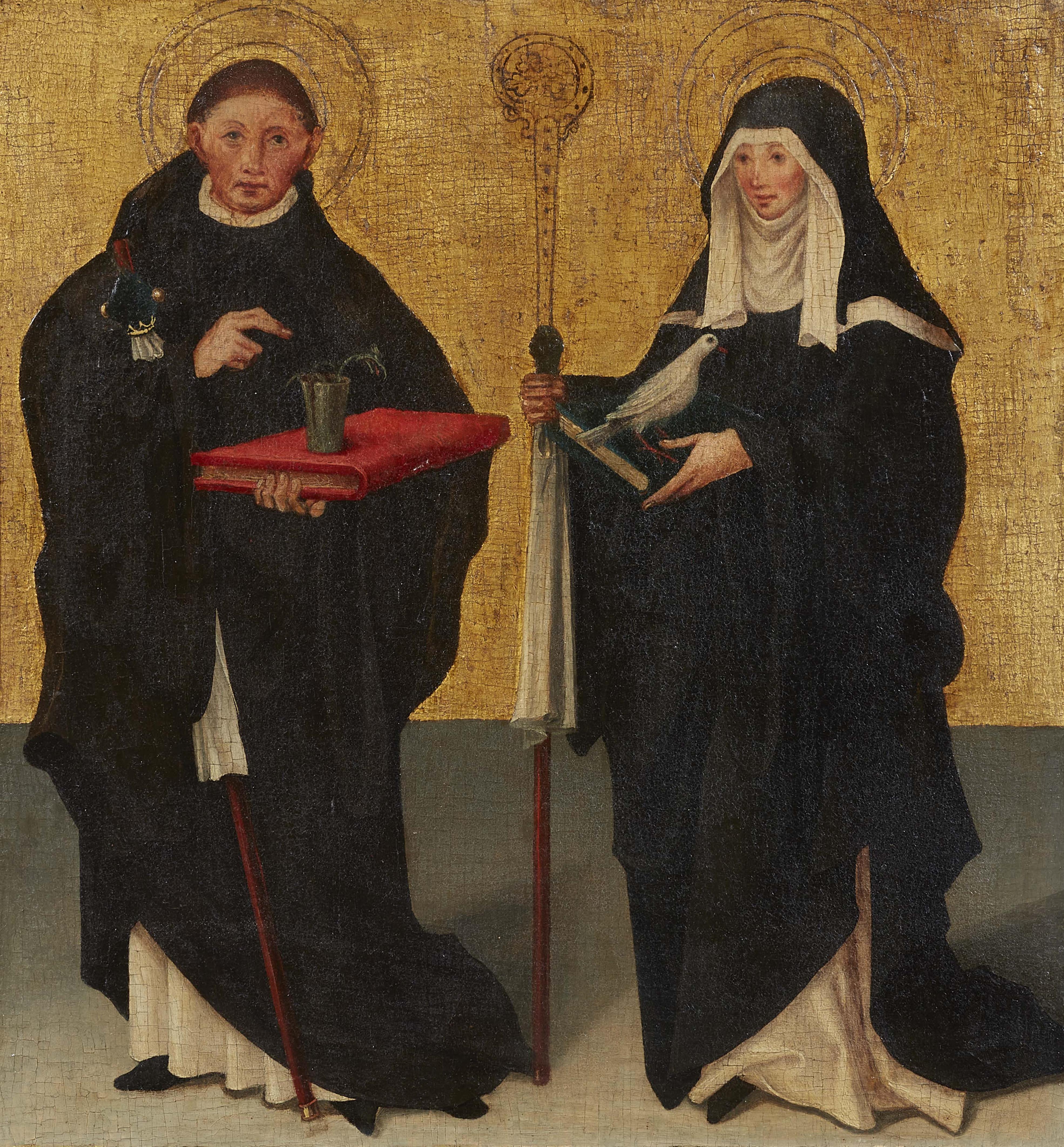 Probably Upper Rhine-Region second half 15th century - Saints Benedict and Scholastica - image-1