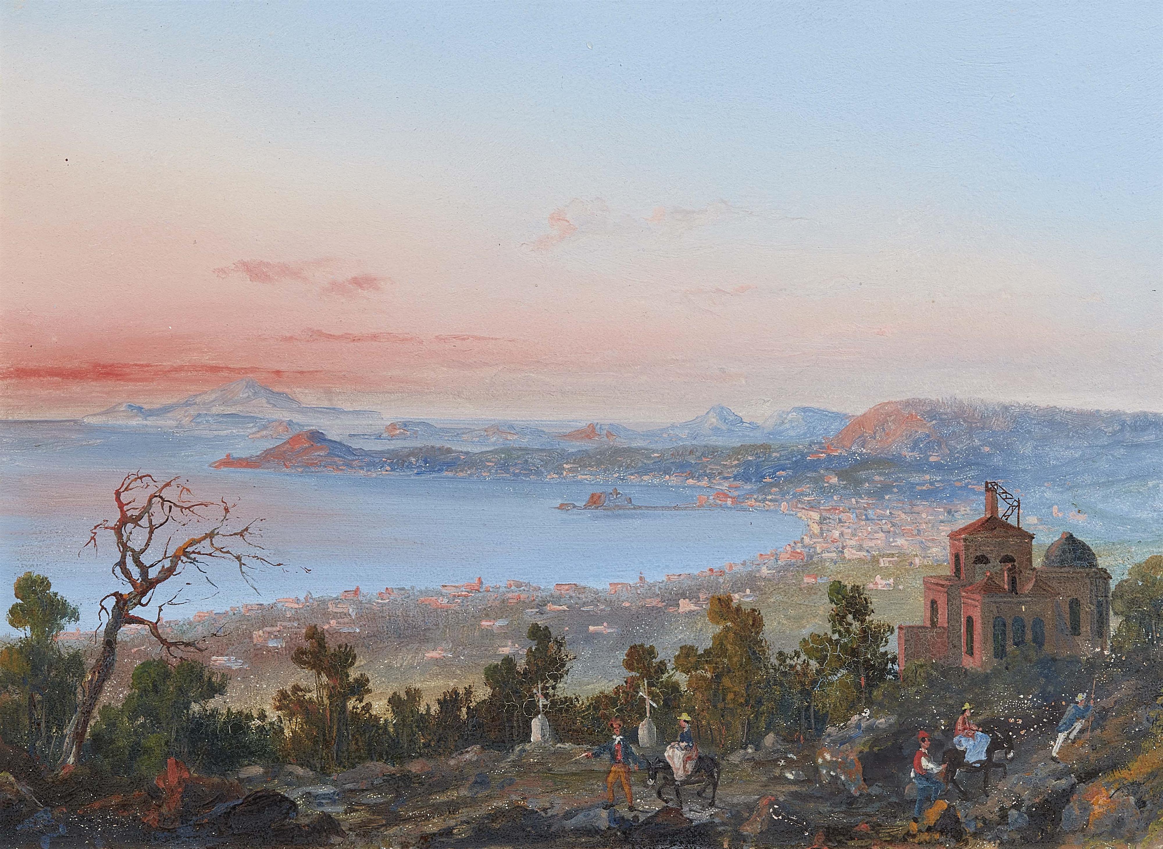 Unknown Artist 19th centry - Two Views of the Bay of Naples - image-2