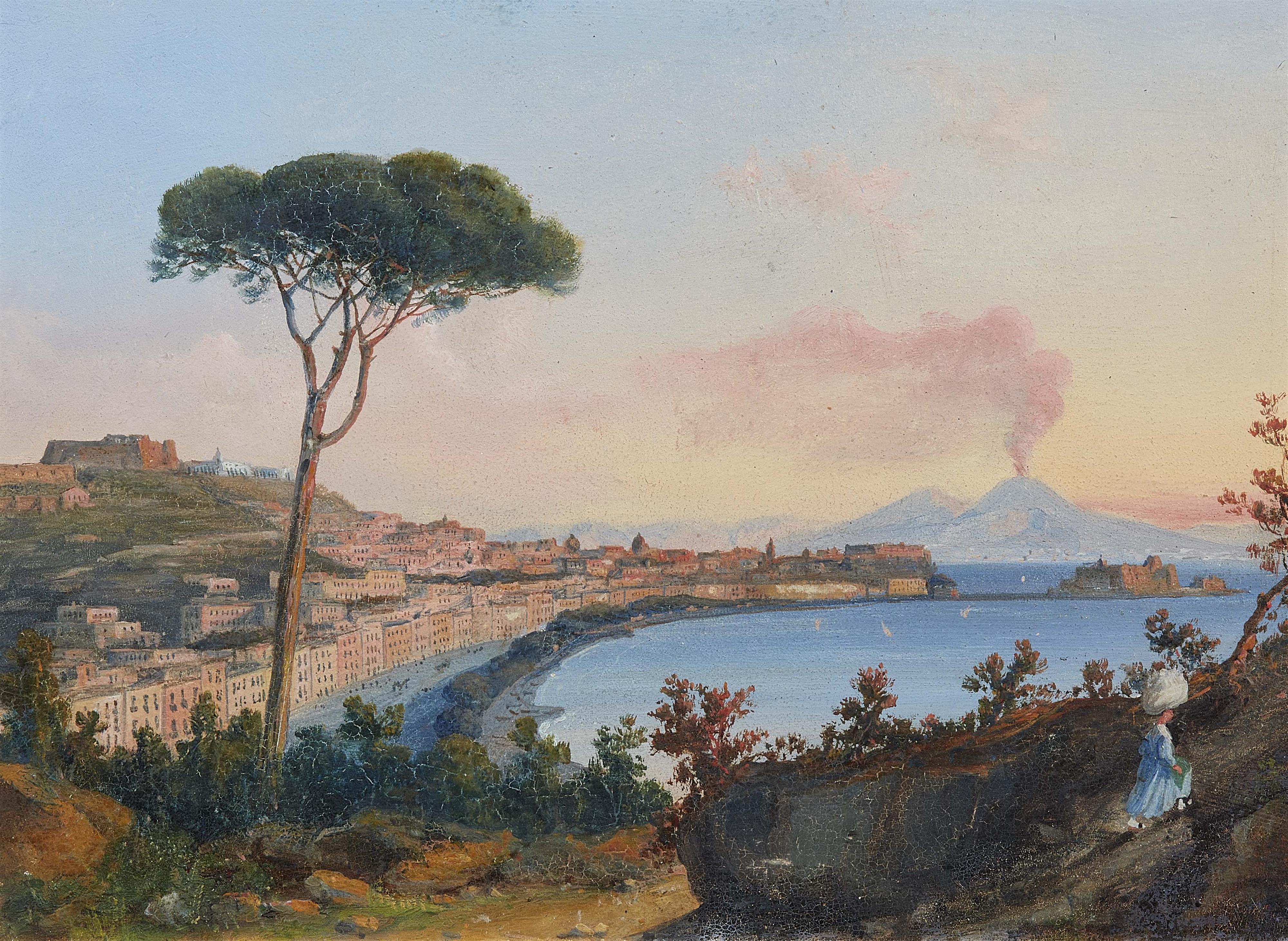 Unknown Artist 19th centry - Two Views of the Bay of Naples - image-1