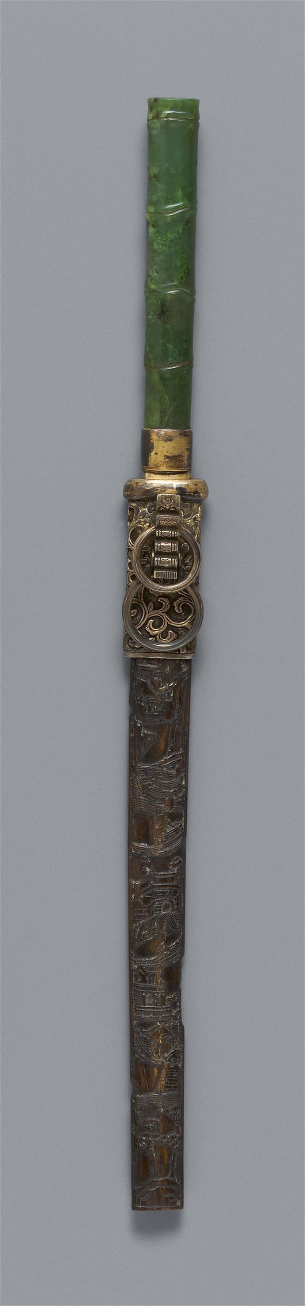 A slender knife with scabbard. 18th/19th century - image-1