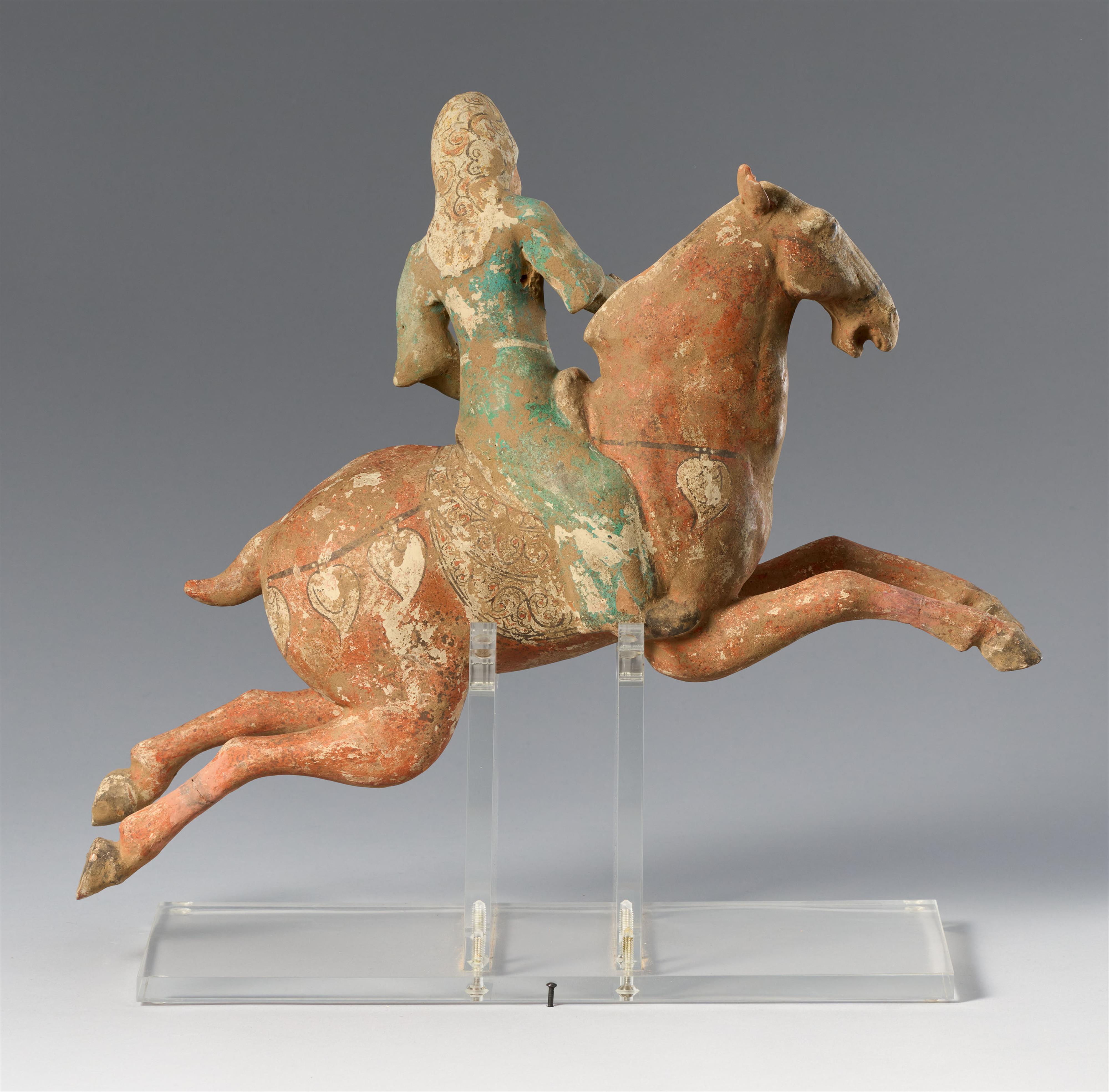 A pottery figure of a polo player. Tang dynasty (618–907) - image-3