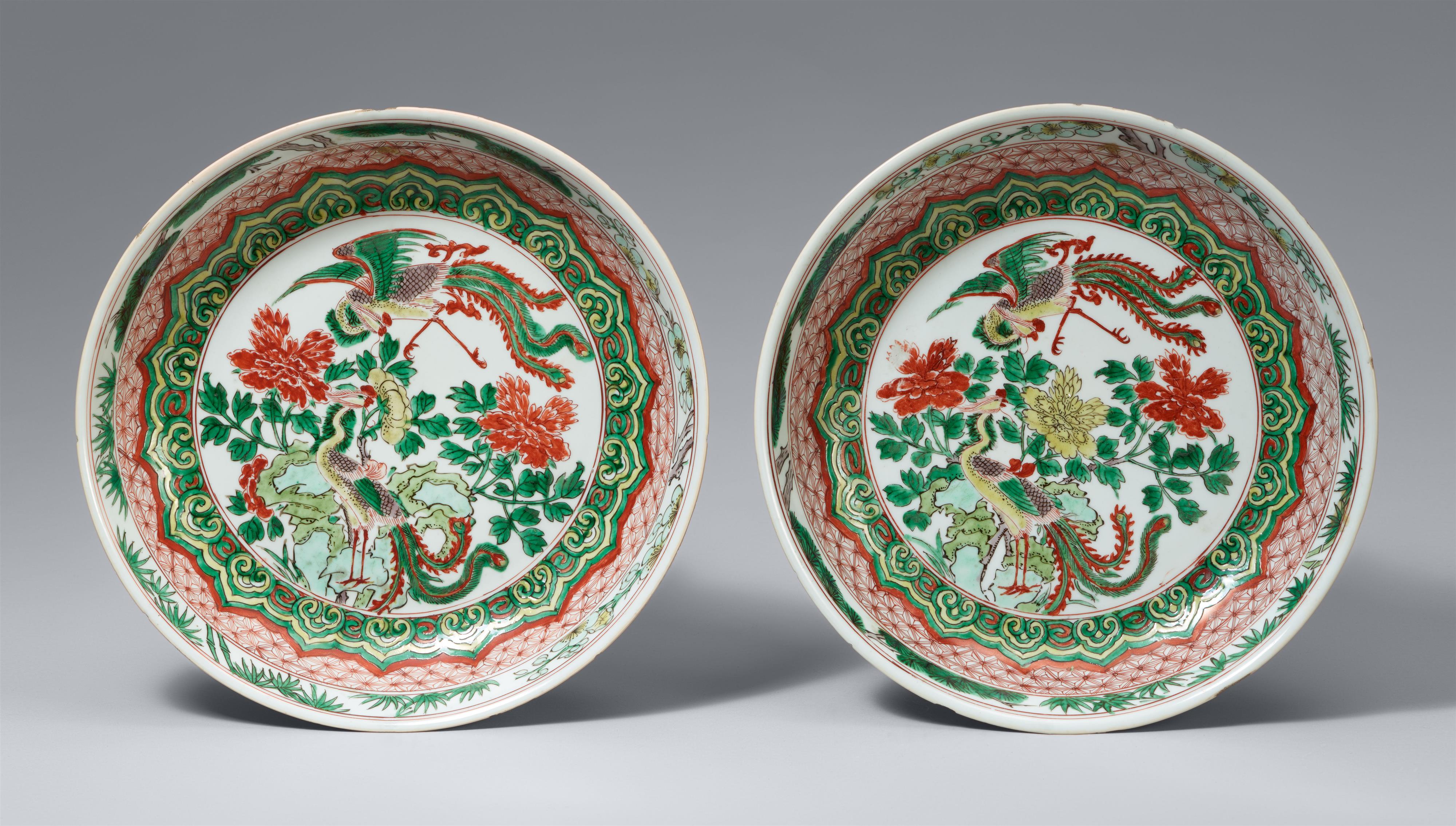 Two wucai dishes. Early Kangxi period (1662-1722), around 1680 - image-1