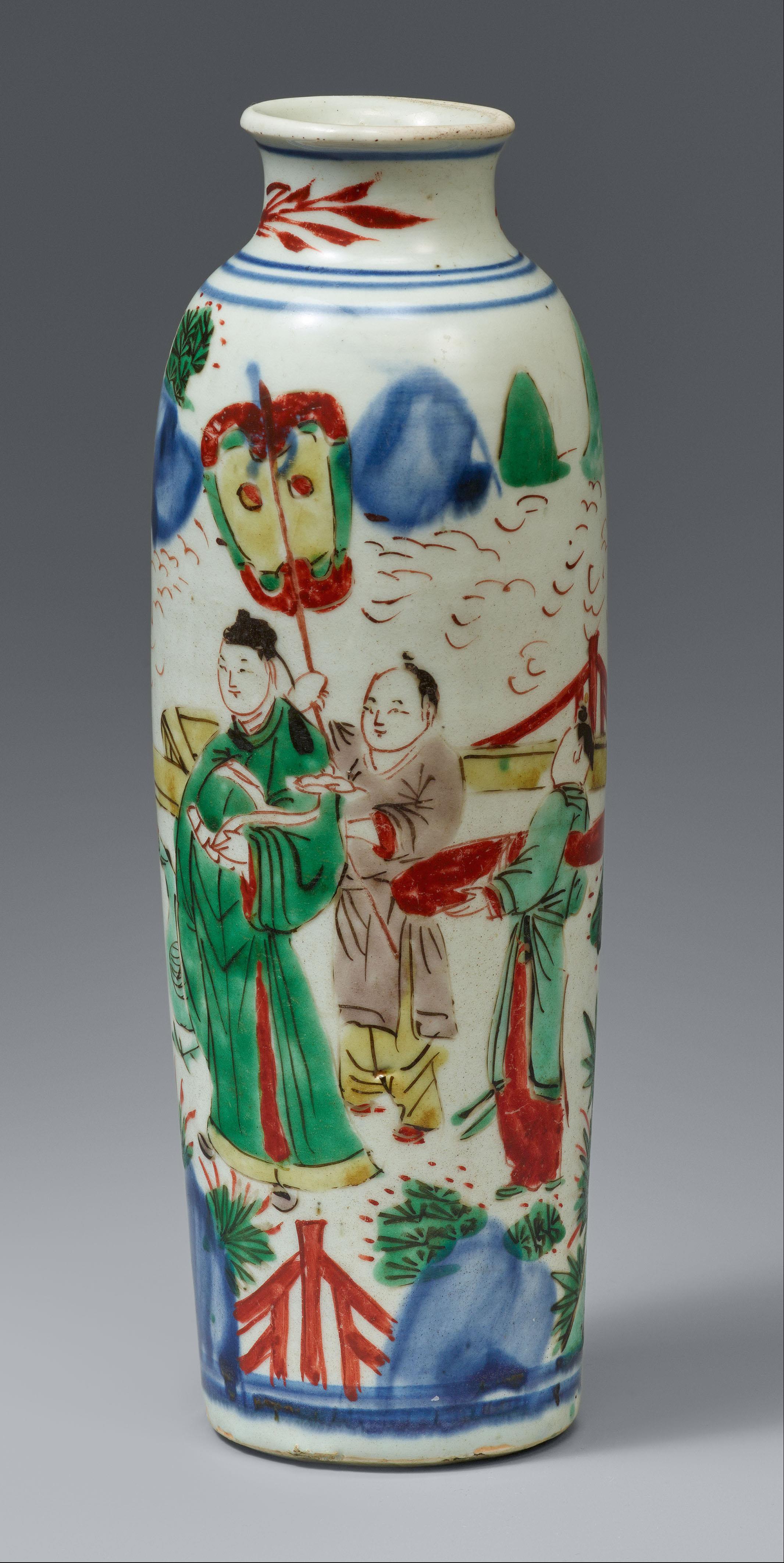 A wucai sleeve vase. Kangxi period (1662–1722) - image-1