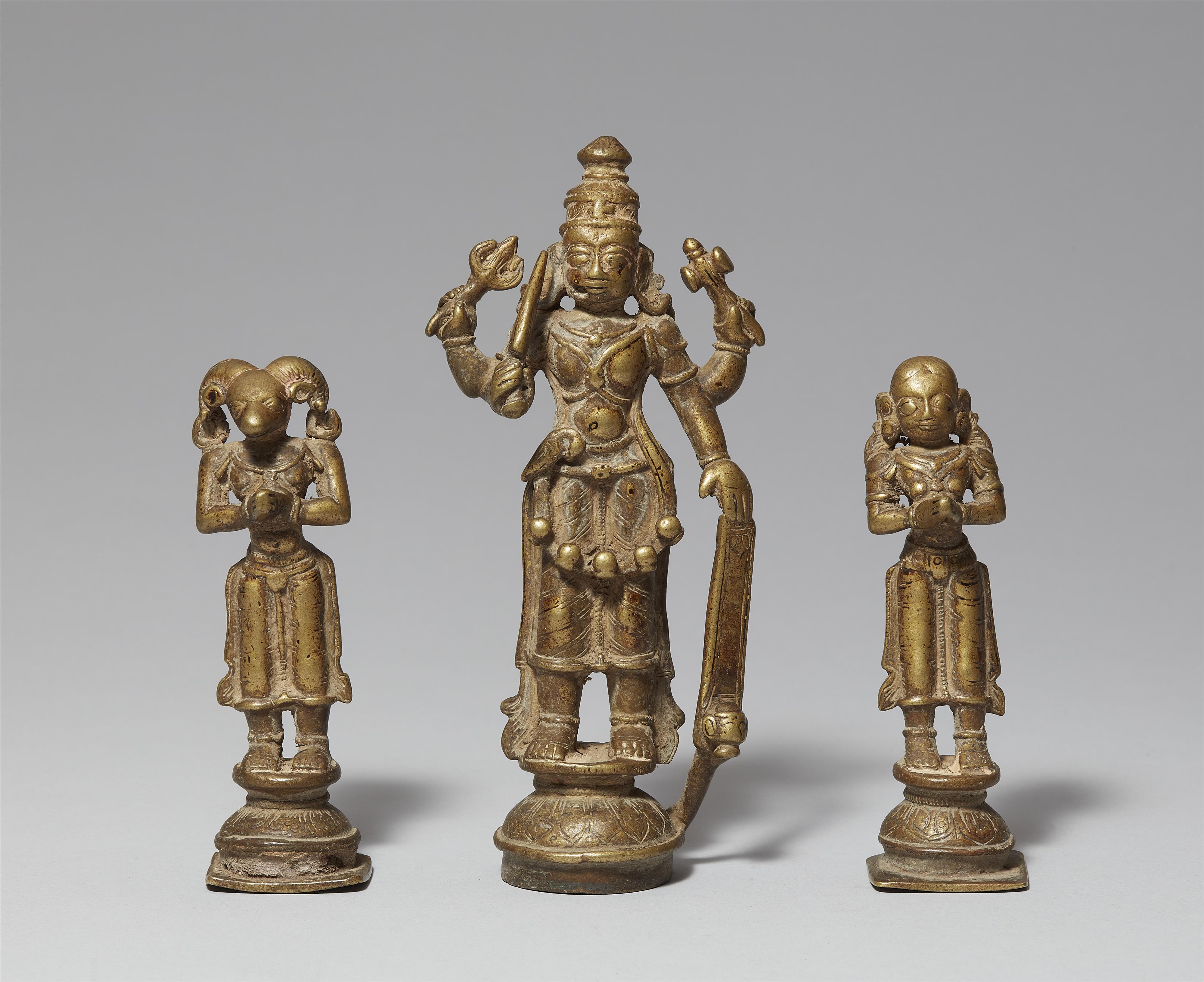 An Indian copper alloy figure group of Virabhadra. Maharashtra/Karnataka. 19th century - image-1