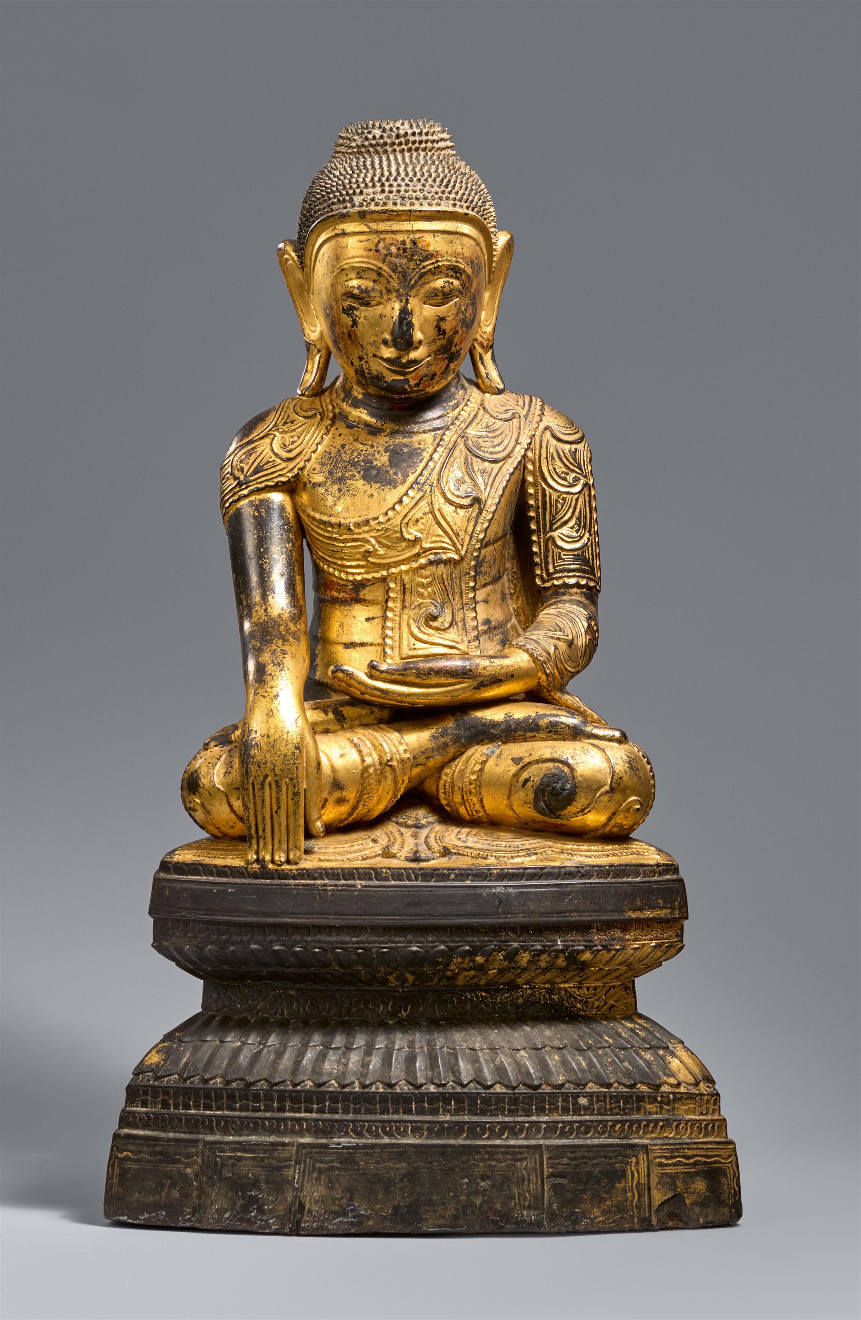 A Shan lacquered wood figure of Buddha Shakyamuni. Burma. 19th century - image-1