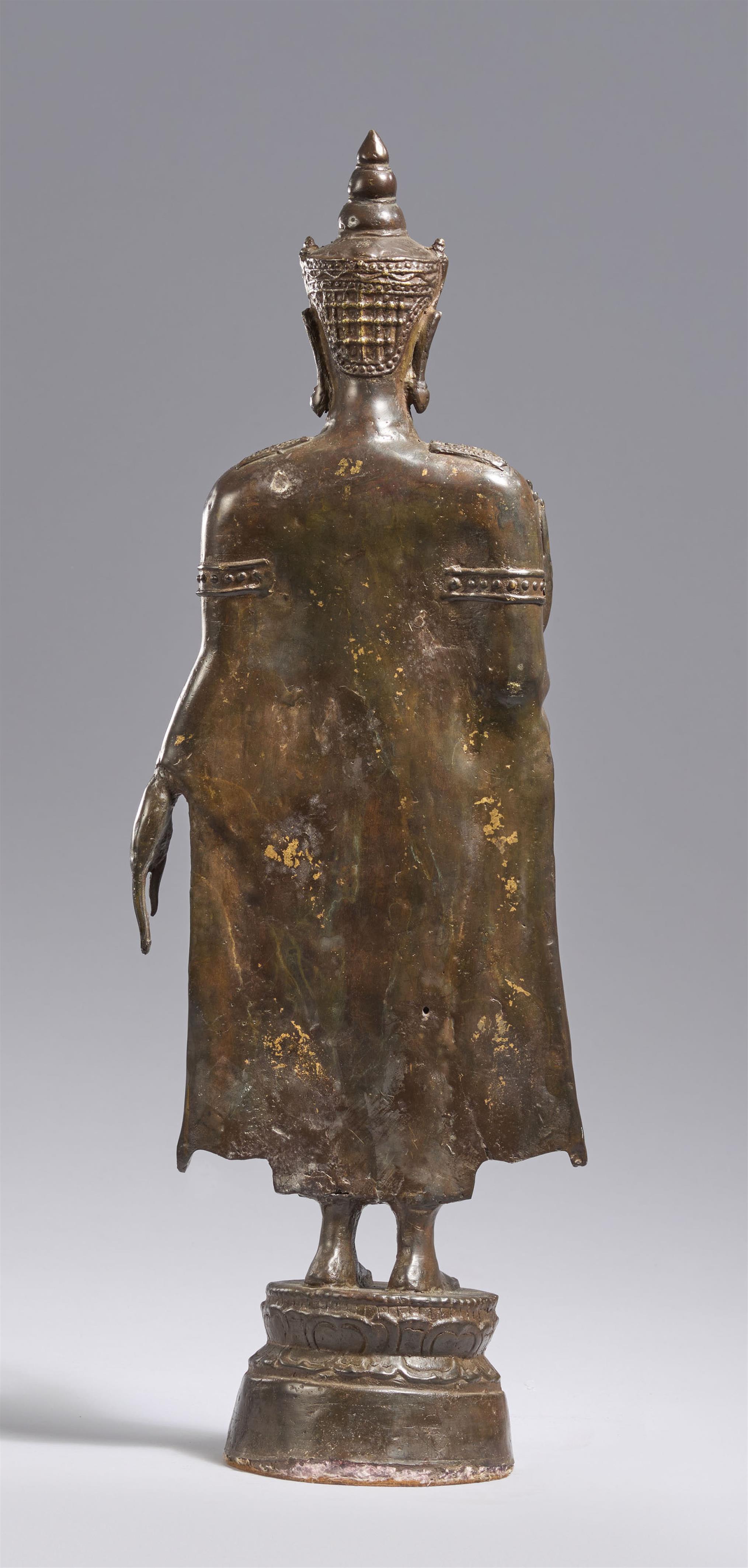 An Ayutthaya-style bronze figure of a crowned and bejewelled Buddha. Thailand. 17th century or later - image-2