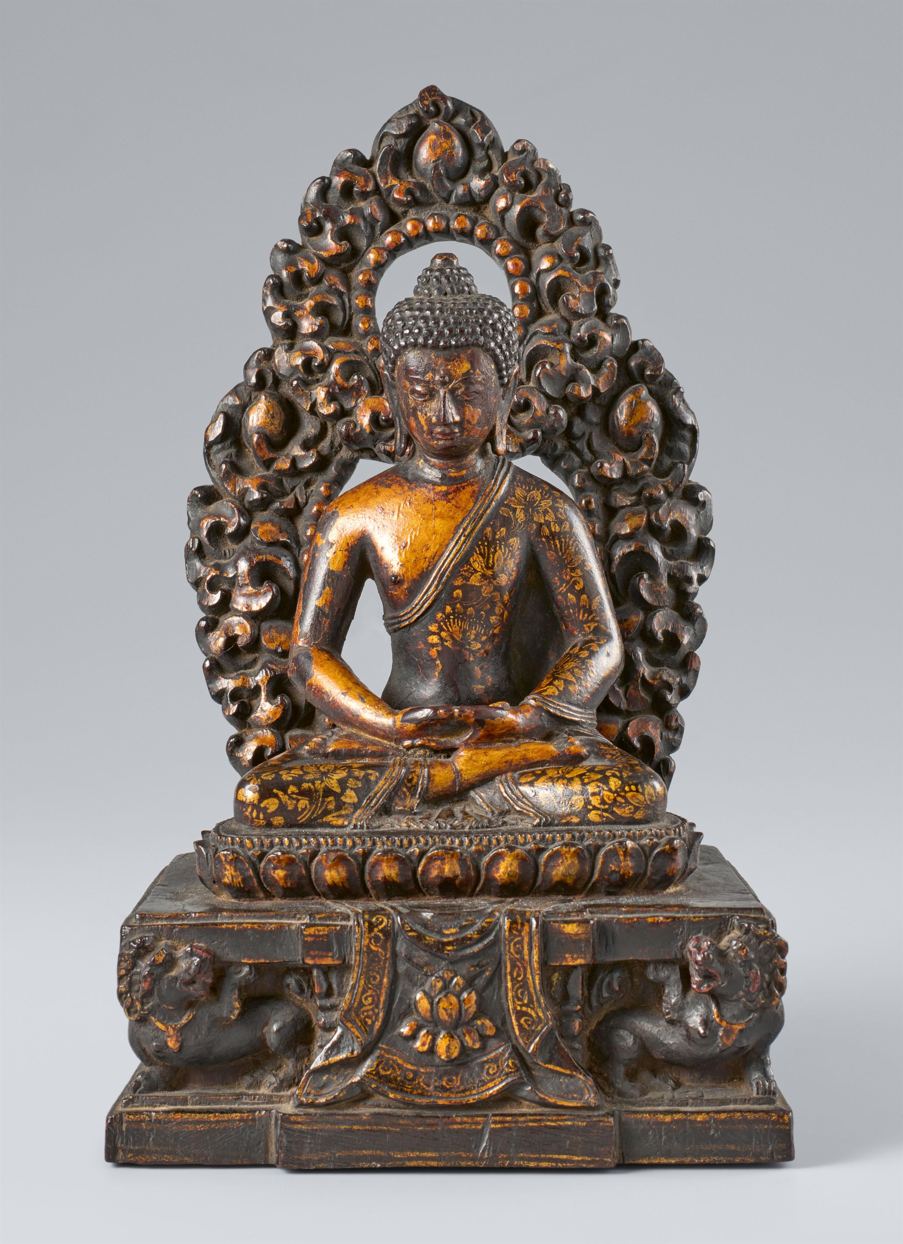 Buddha Amithaba. Holz. Tibet. 18./19. Jh. - image-1