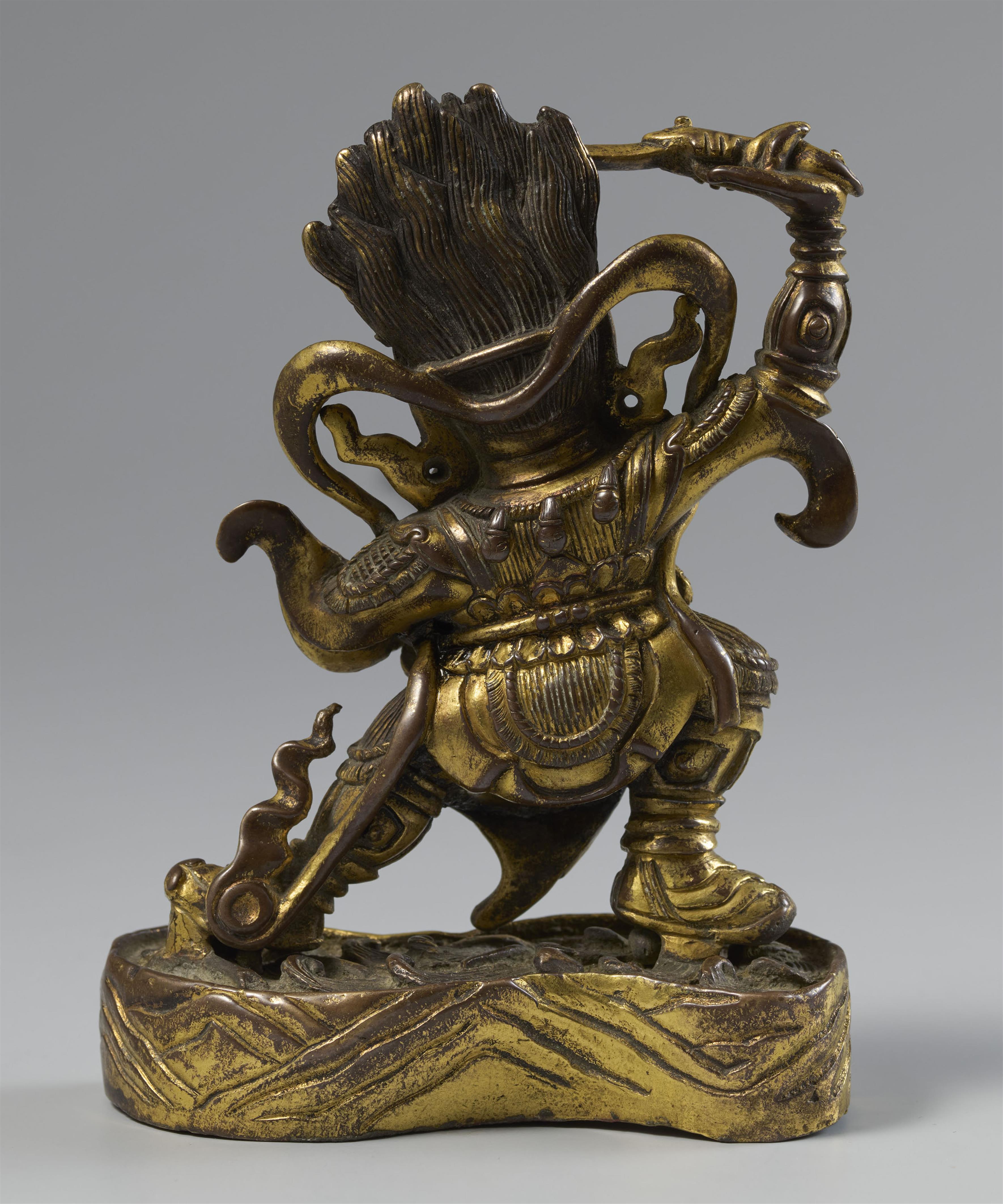 Mahakala Begtse mit Schwert. Vergoldete Bronze. Sinotibetisch. 19. Jh. - image-2