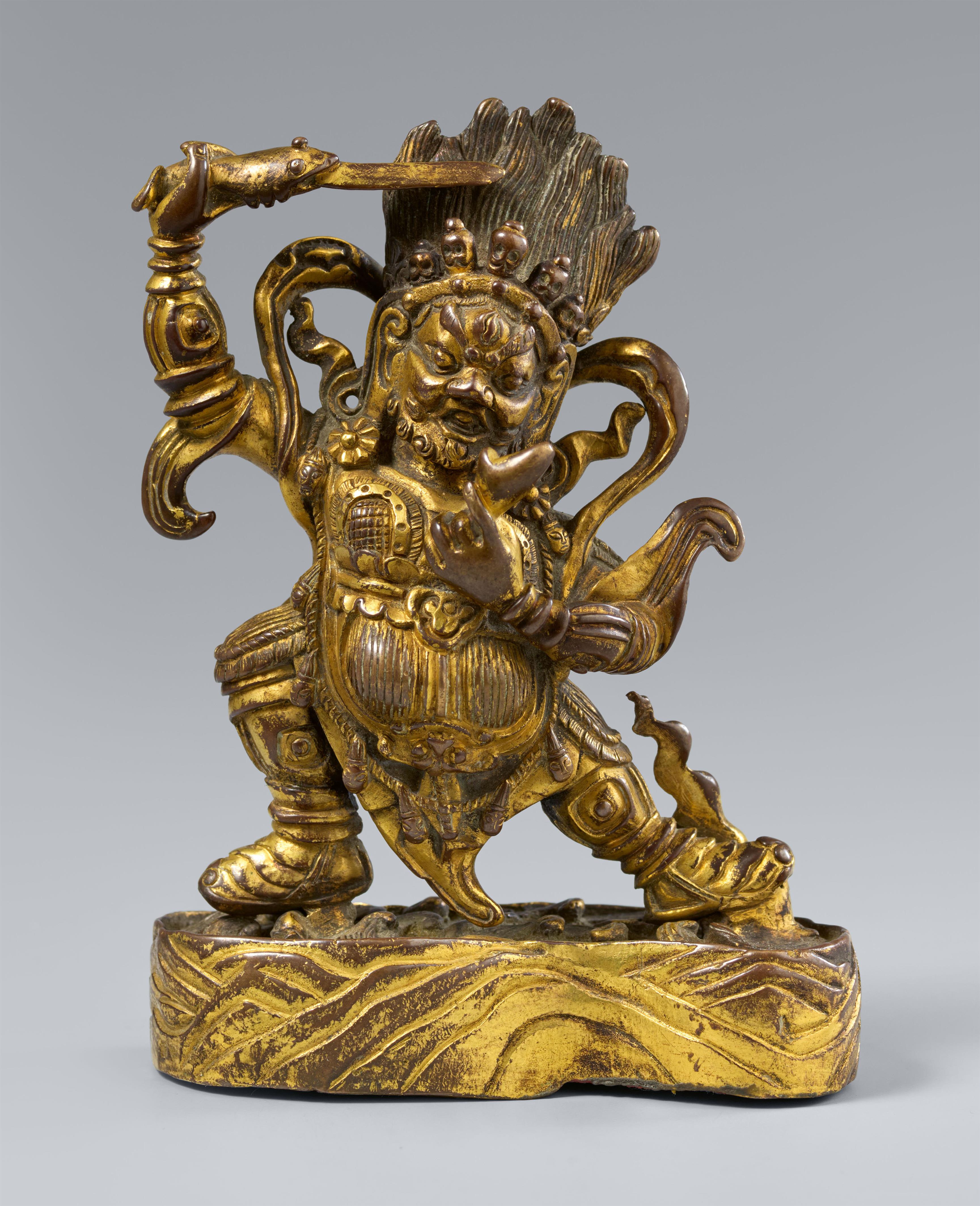 Mahakala Begtse mit Schwert. Vergoldete Bronze. Sinotibetisch. 19. Jh. - image-1