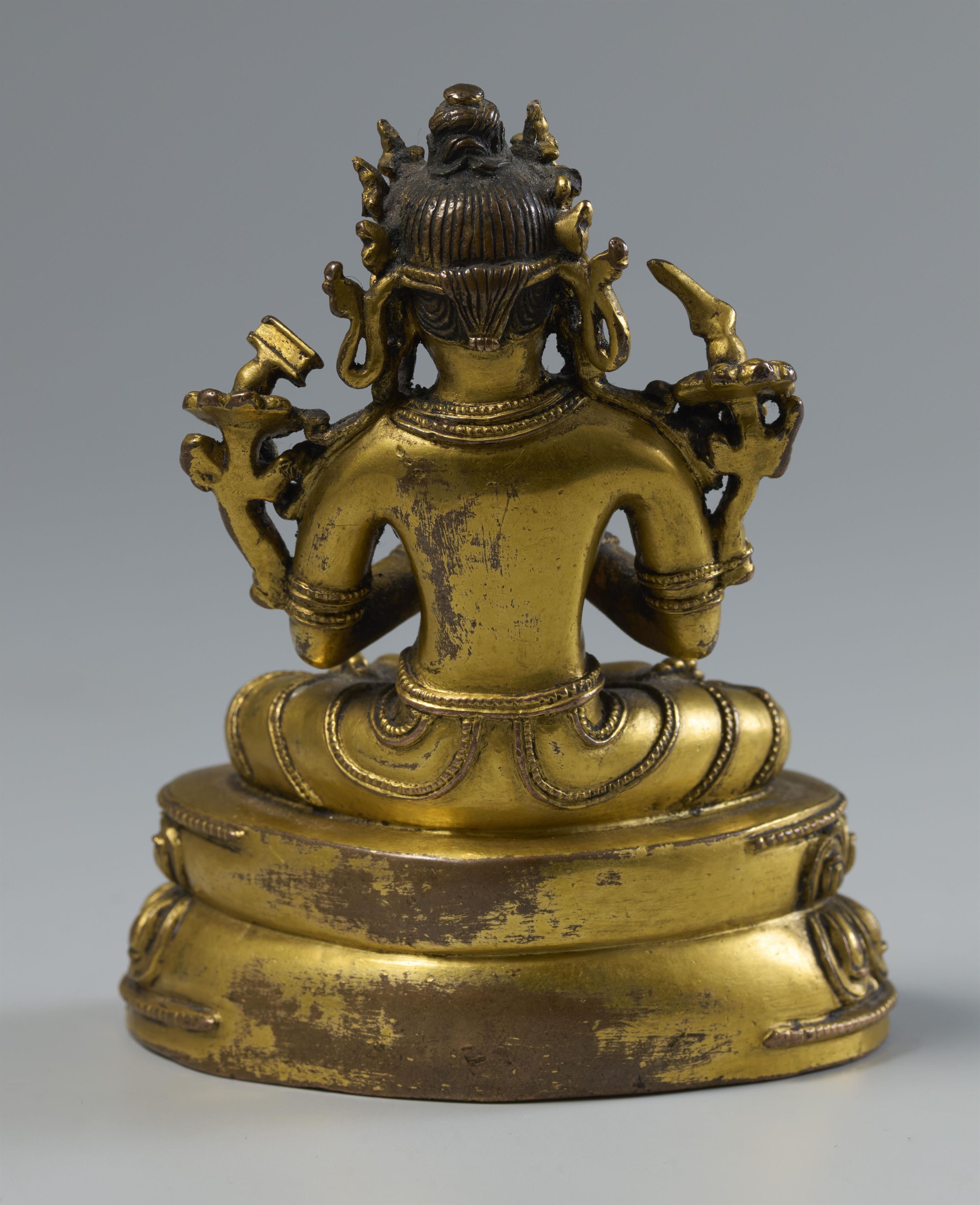 Dharmacakramanjusri. Feuervergoldete Bronze. Tibet. Im Stil des 16. Jh. - image-2