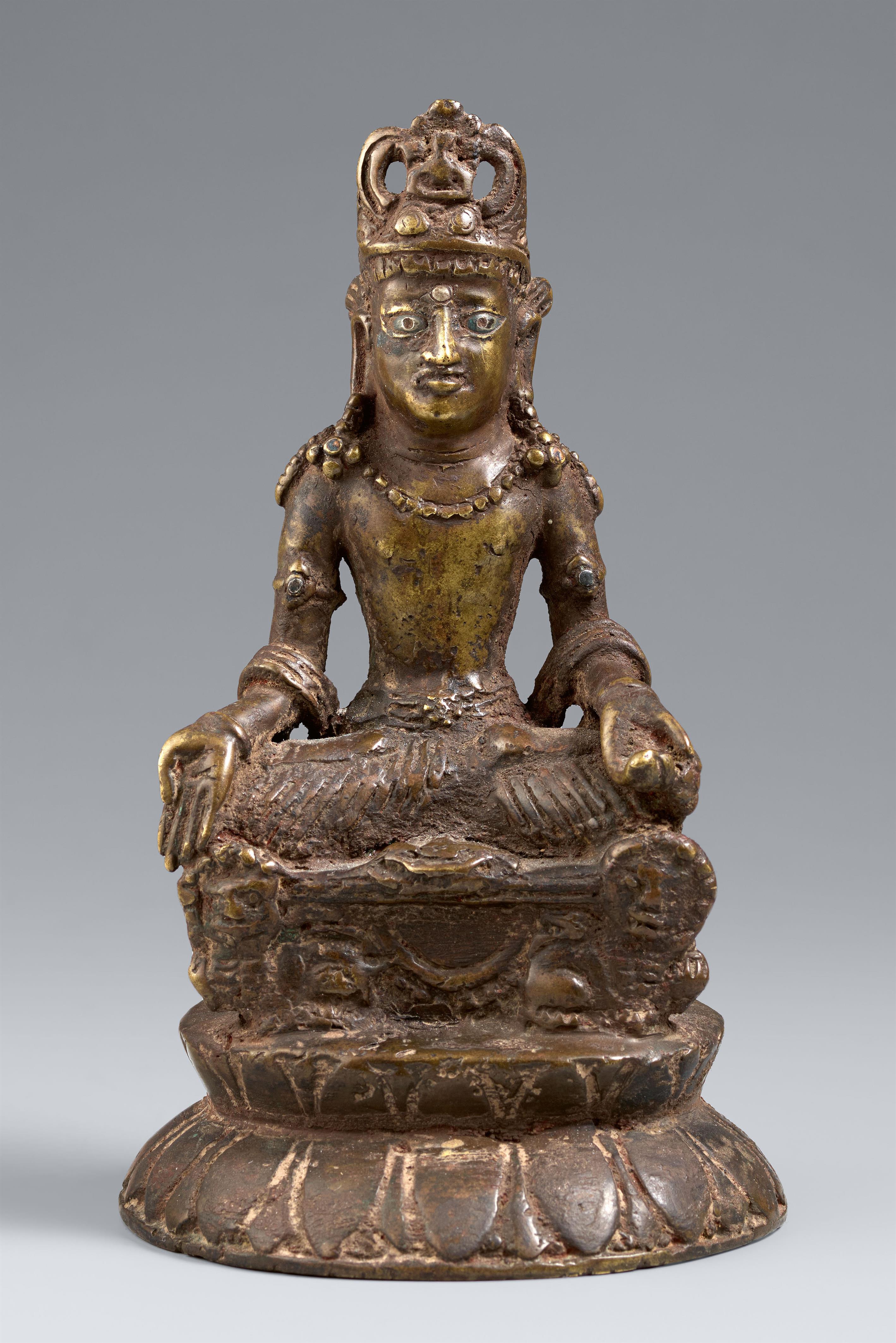 Maitreya. Bronze und Silber. Kashmir. Im Swat-Stil des 8./9. Jh. - image-1