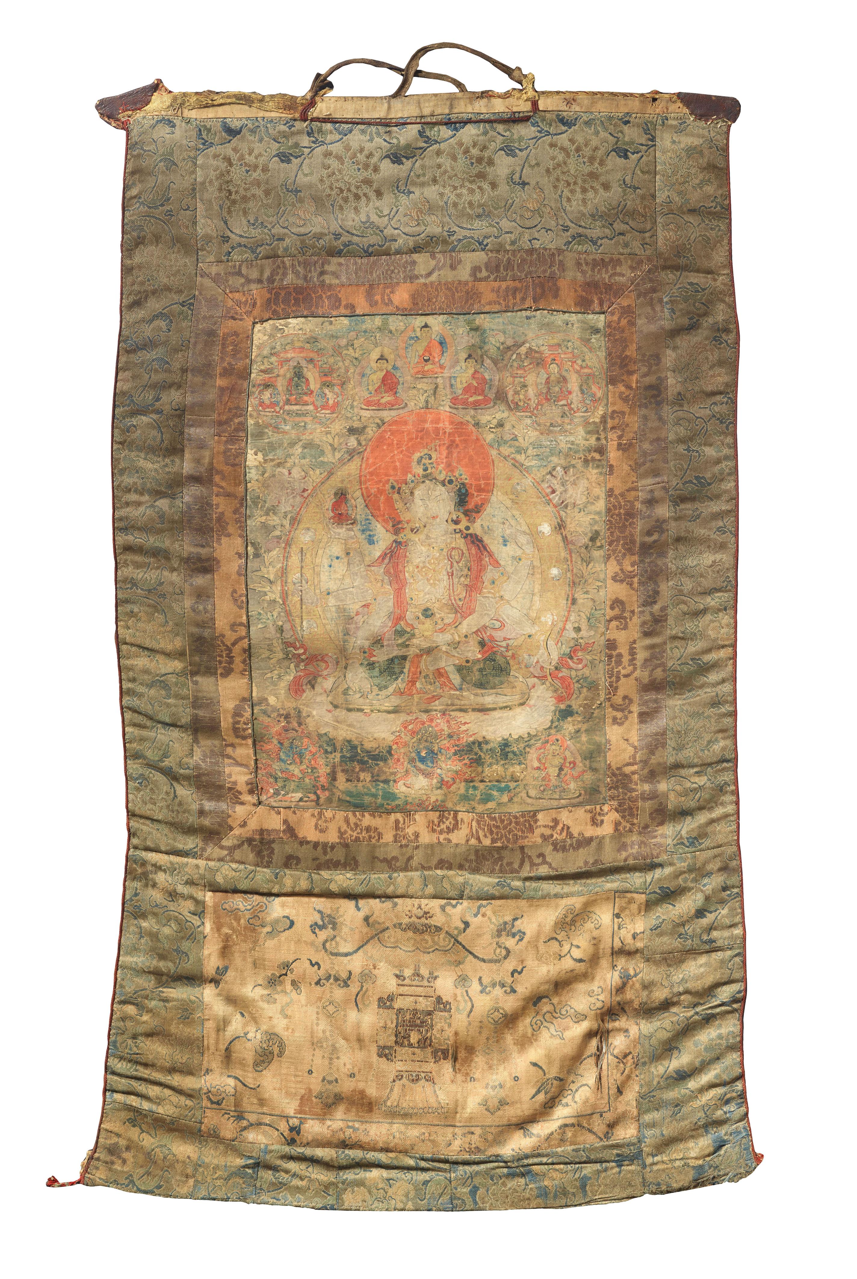 Thangka der Ushnishavijaya. Tibet. 16./17. Jh. - image-1