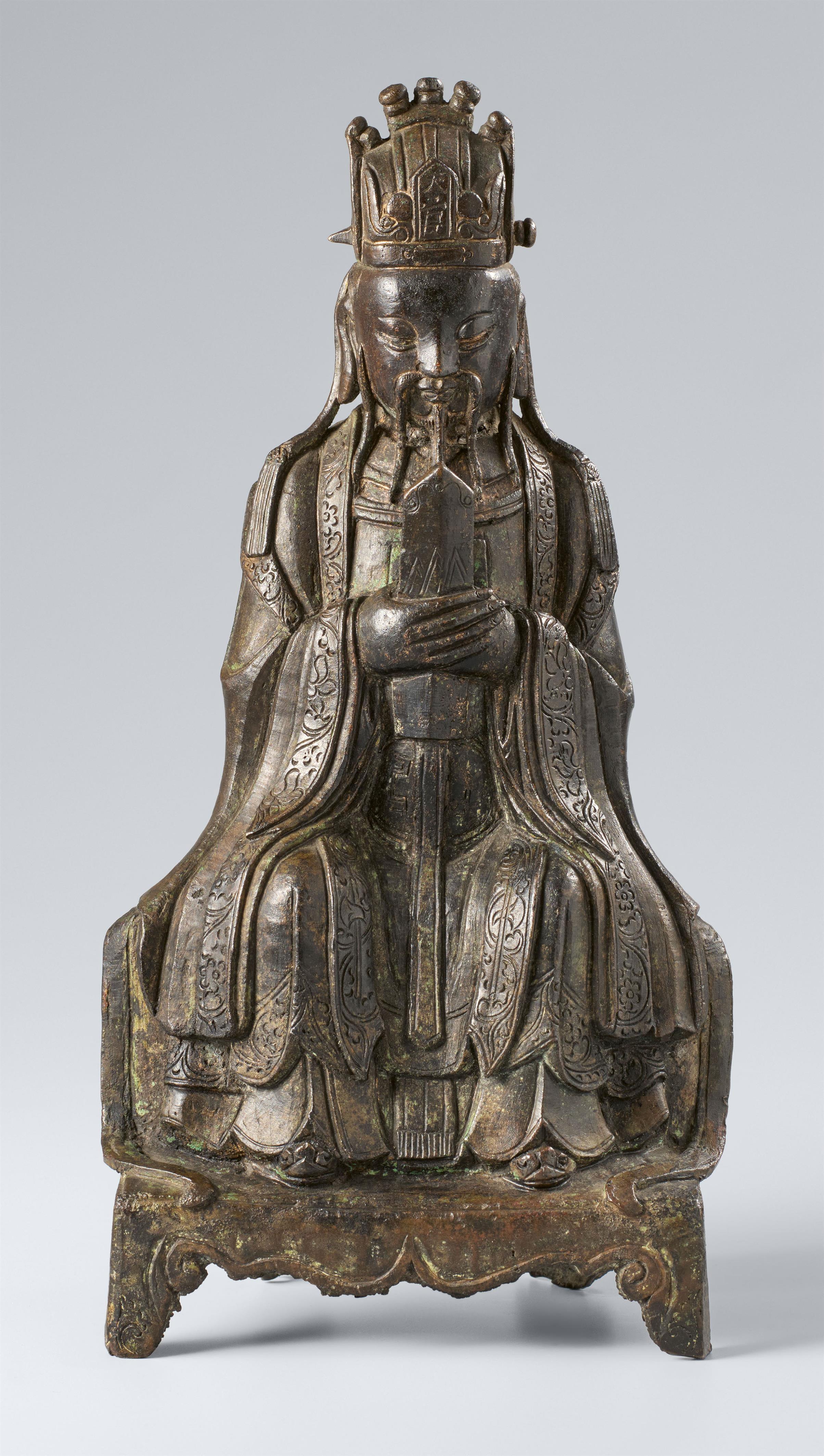 A bronze figure of Tianguan, the Emperor-Official of Heaven. Ming dynasty, 16th century - image-1