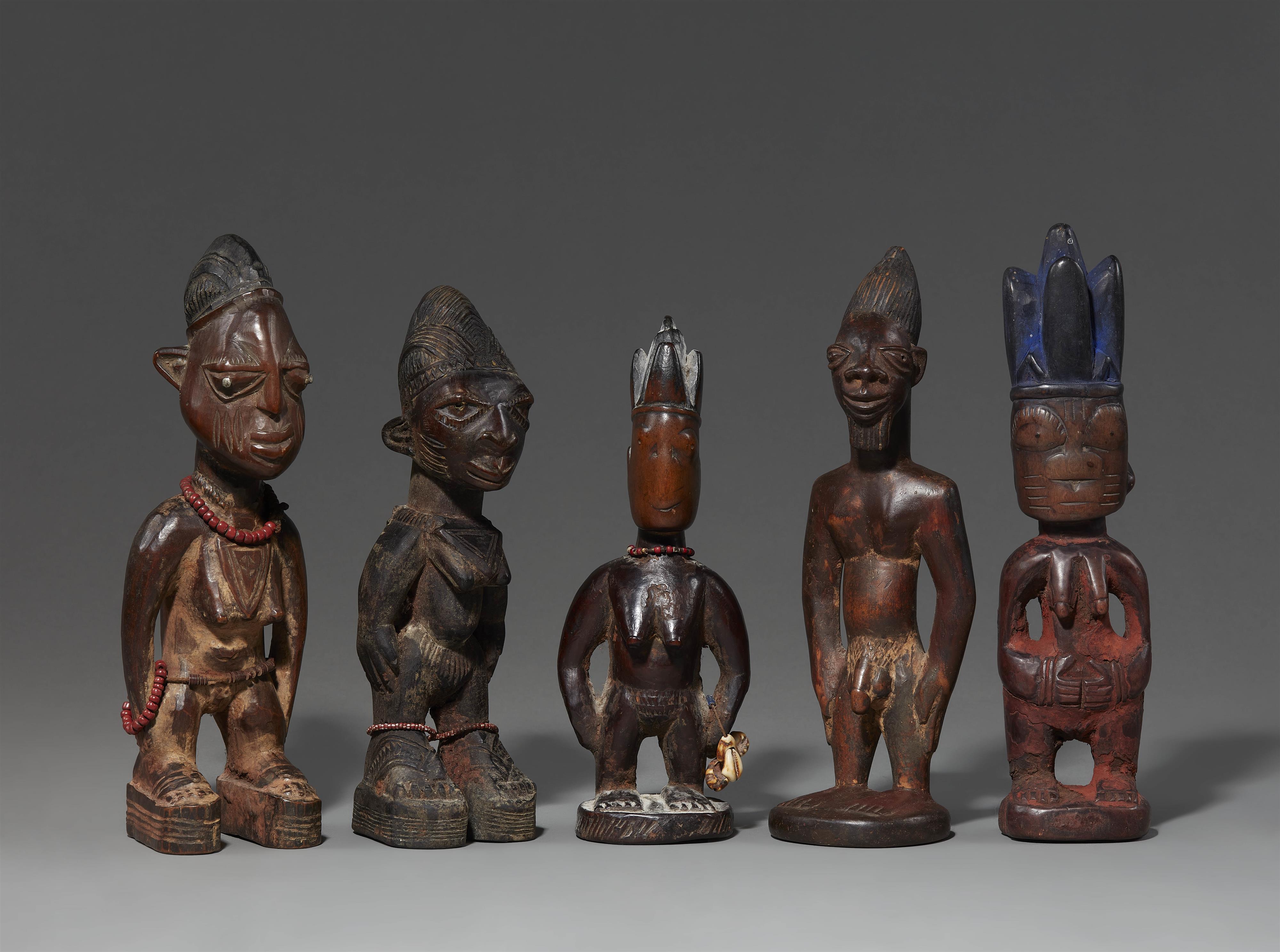 FIVE YORUBA TWIN FIGURES - image-1