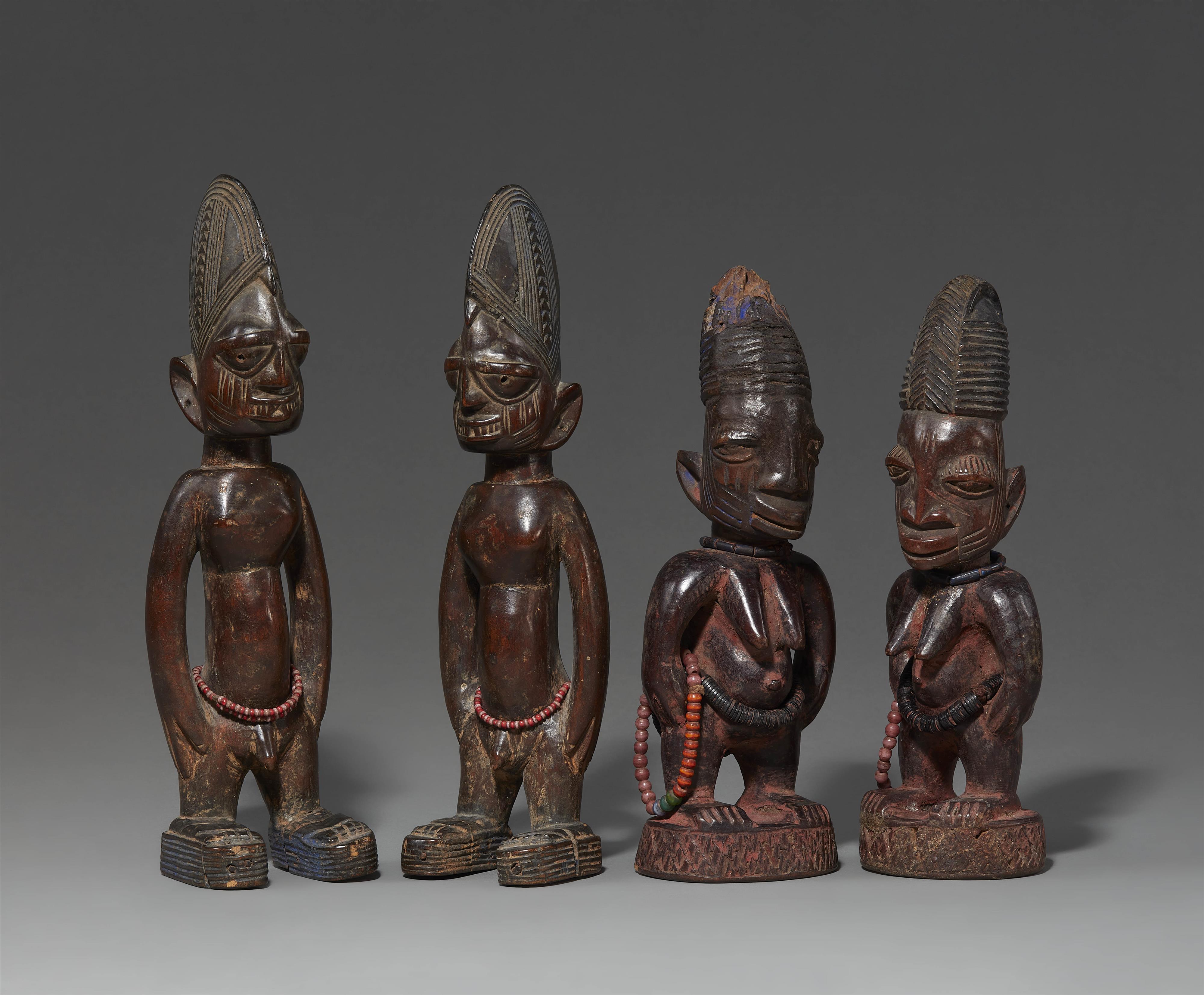 TWO PAIRS OF YORUBA TWIN FIGURES - image-1