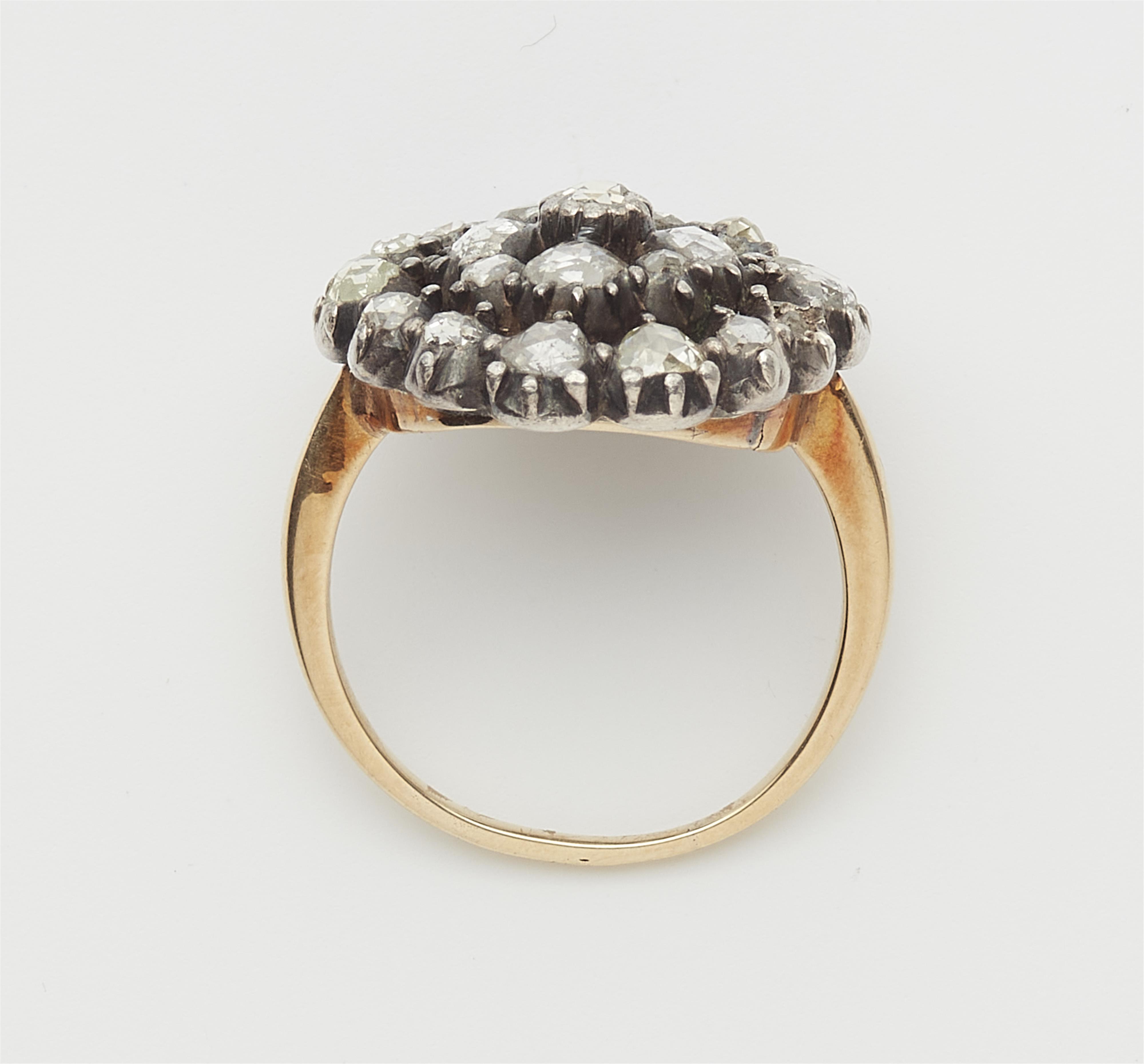 A silver 14k gold and Dutch rose-cut diamond cluster ring. - image-3