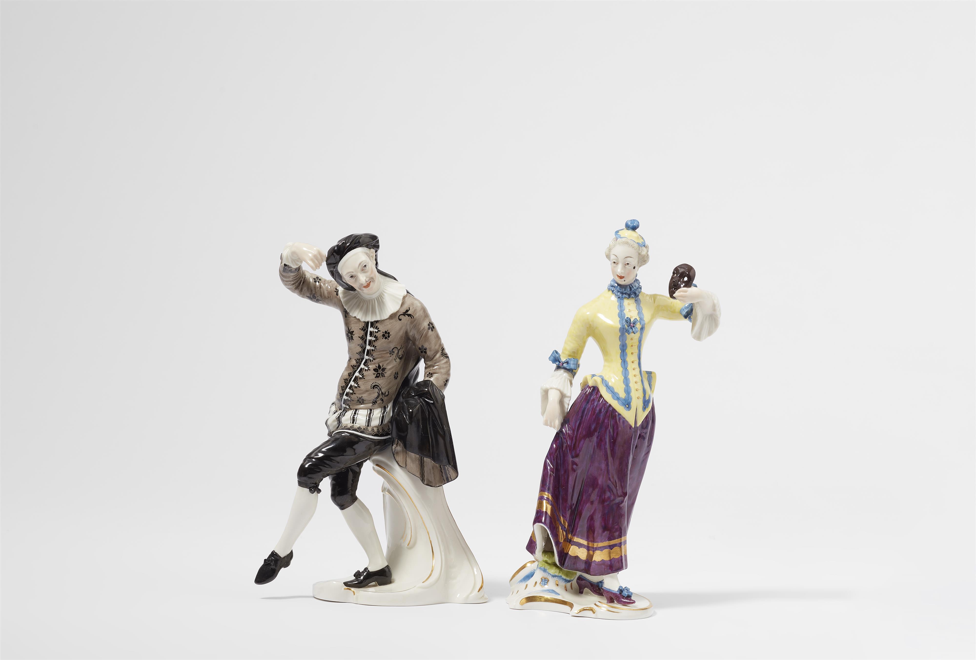 A pair of Nymphenburg commedia dell'arte porcelain figures
Scaramuz and Colombine - image-1