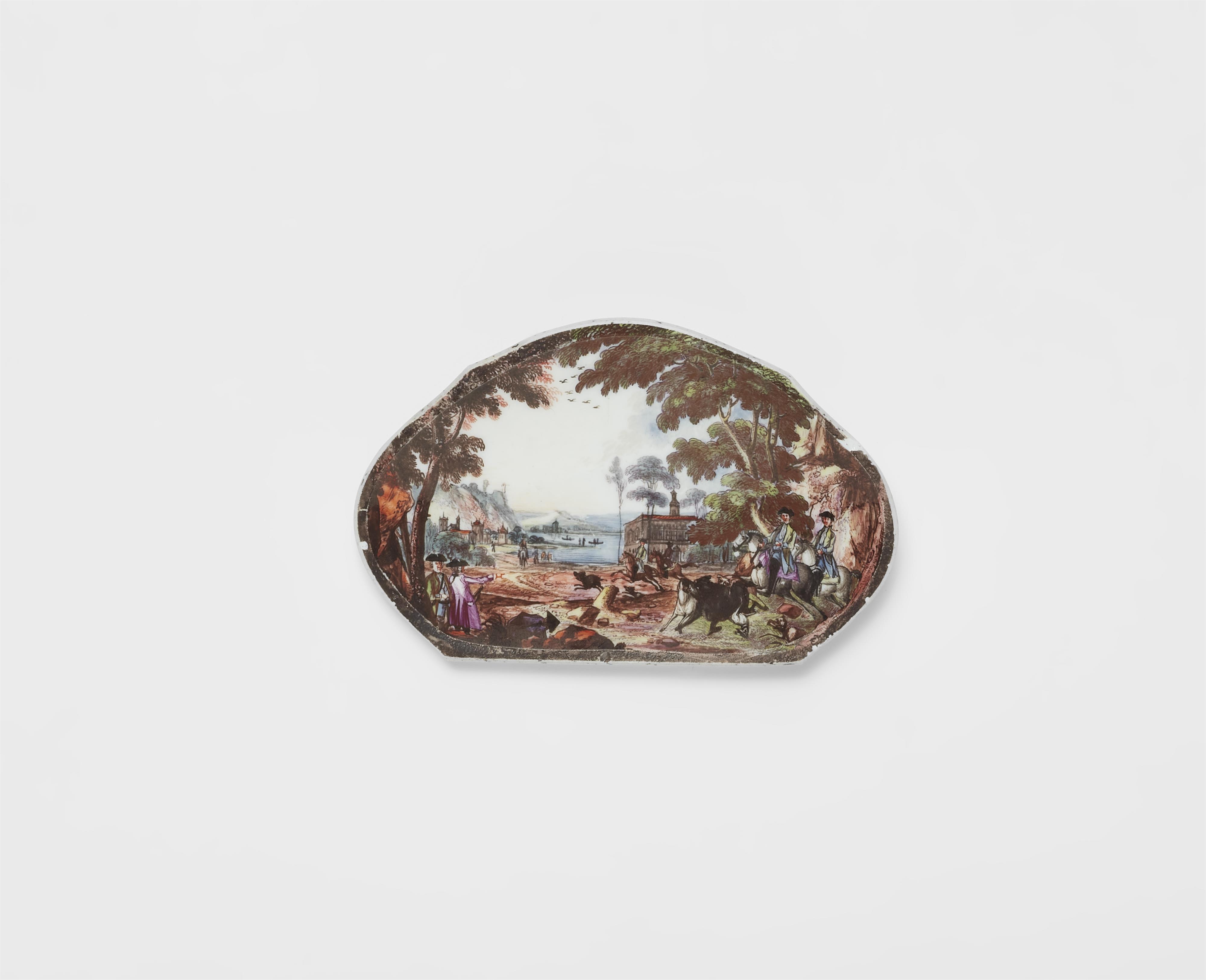 A Meissen porcelain tureen lid with hunting motifs - image-1