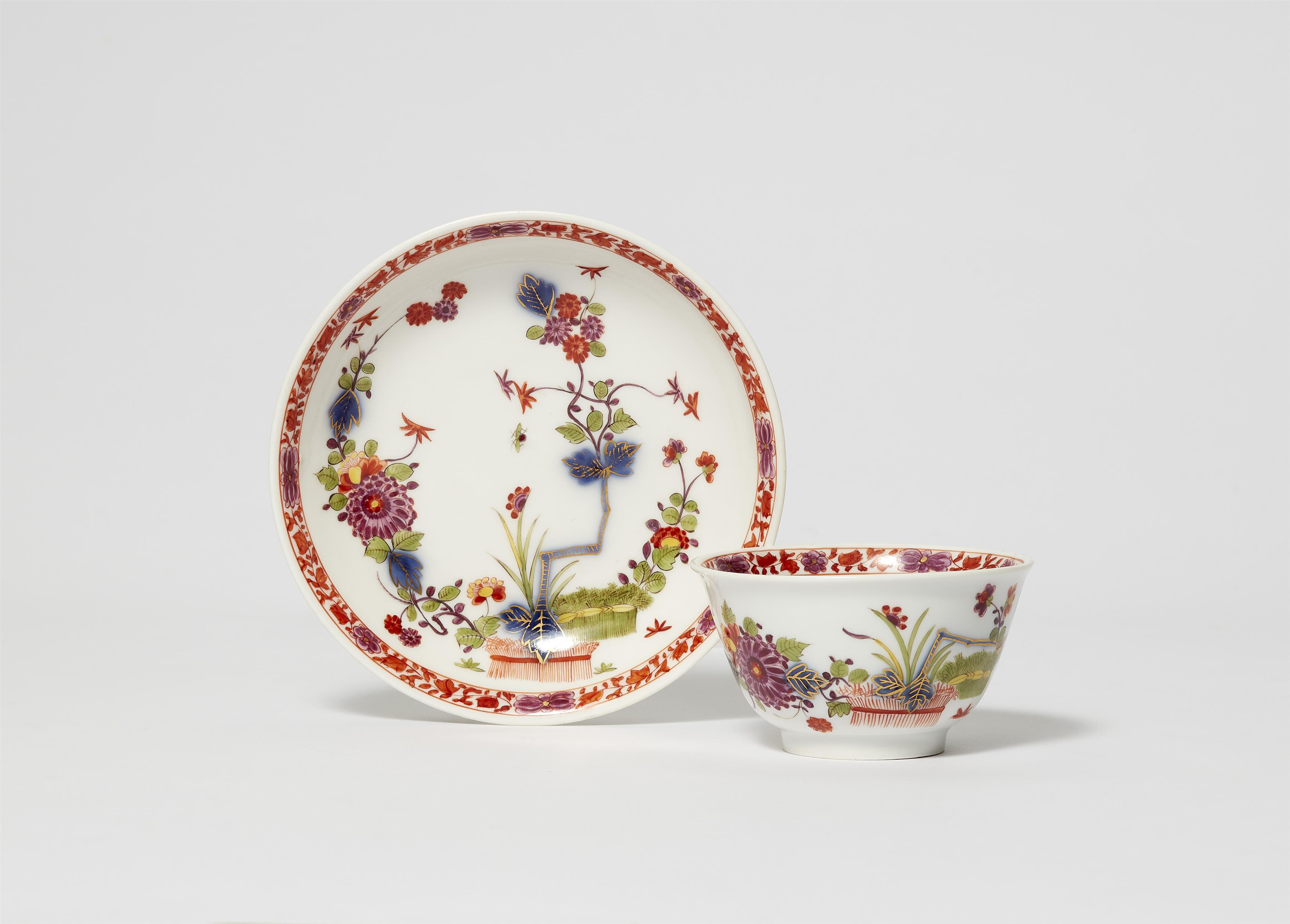 A Meissen porcelain cup and saucer with Arita decor - image-1