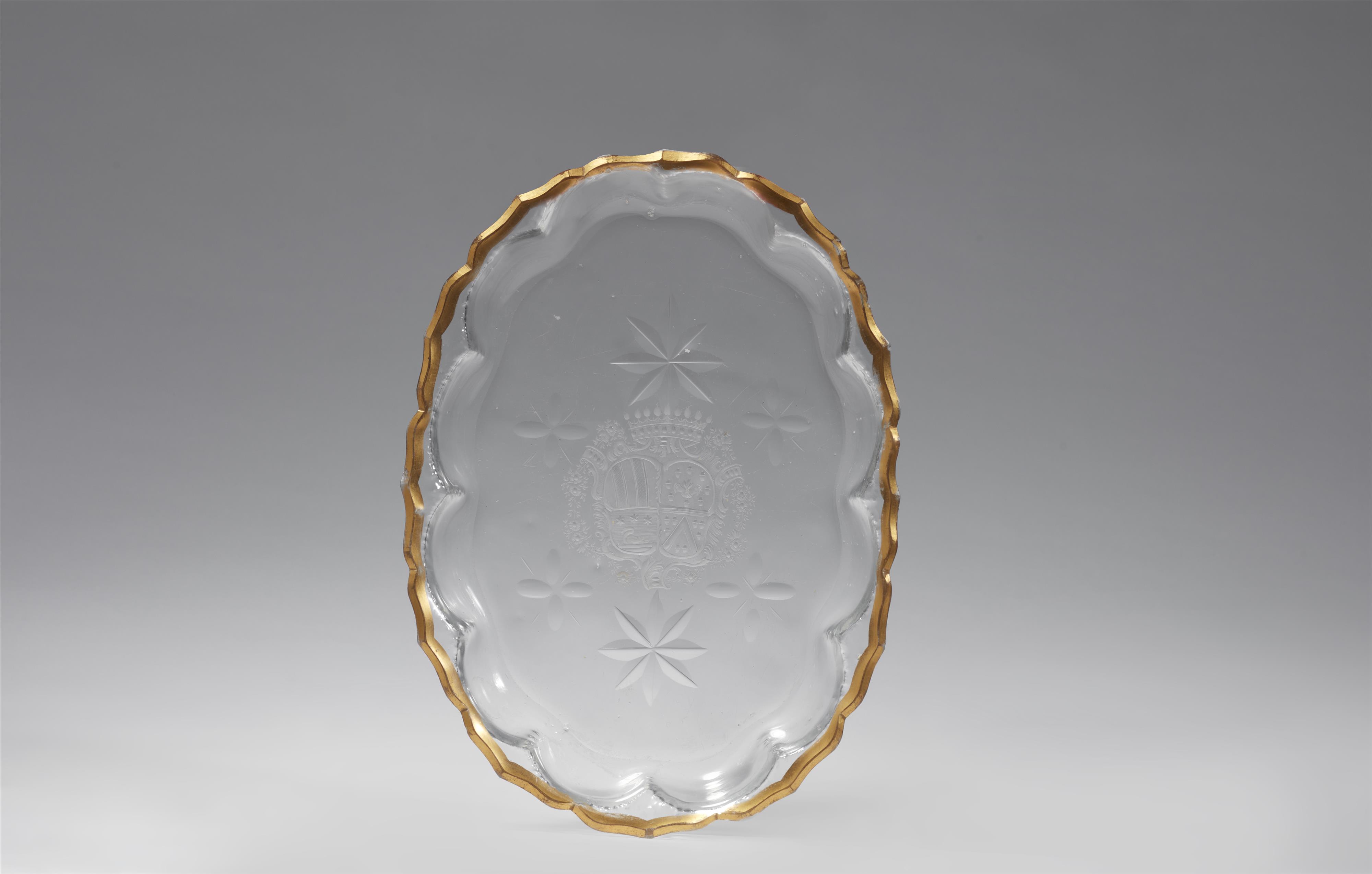 A cut glass dish with a comital coat-of-arms - image-1