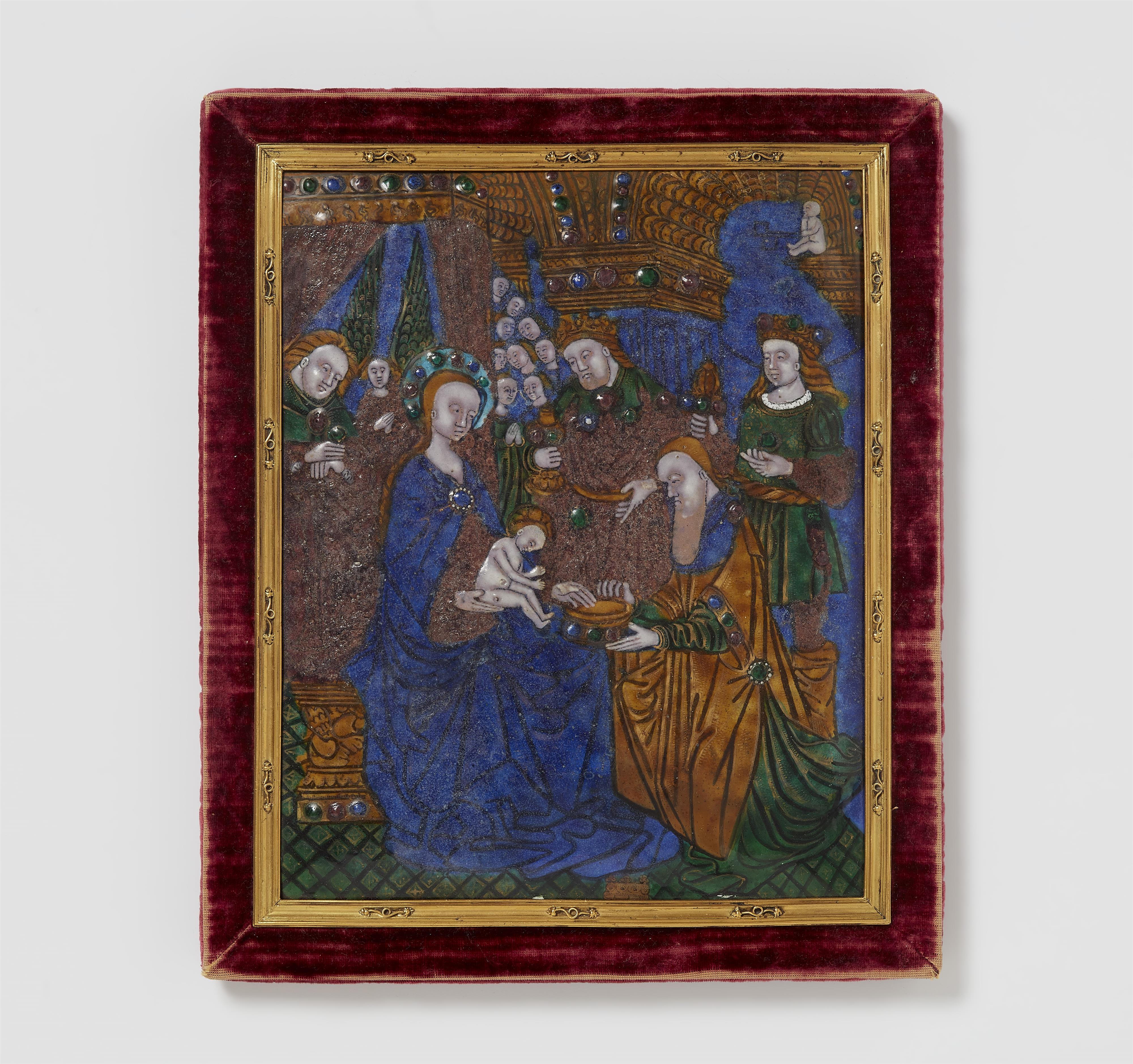 A Limoges enamel plaque with the Adoration of the Magi - image-1