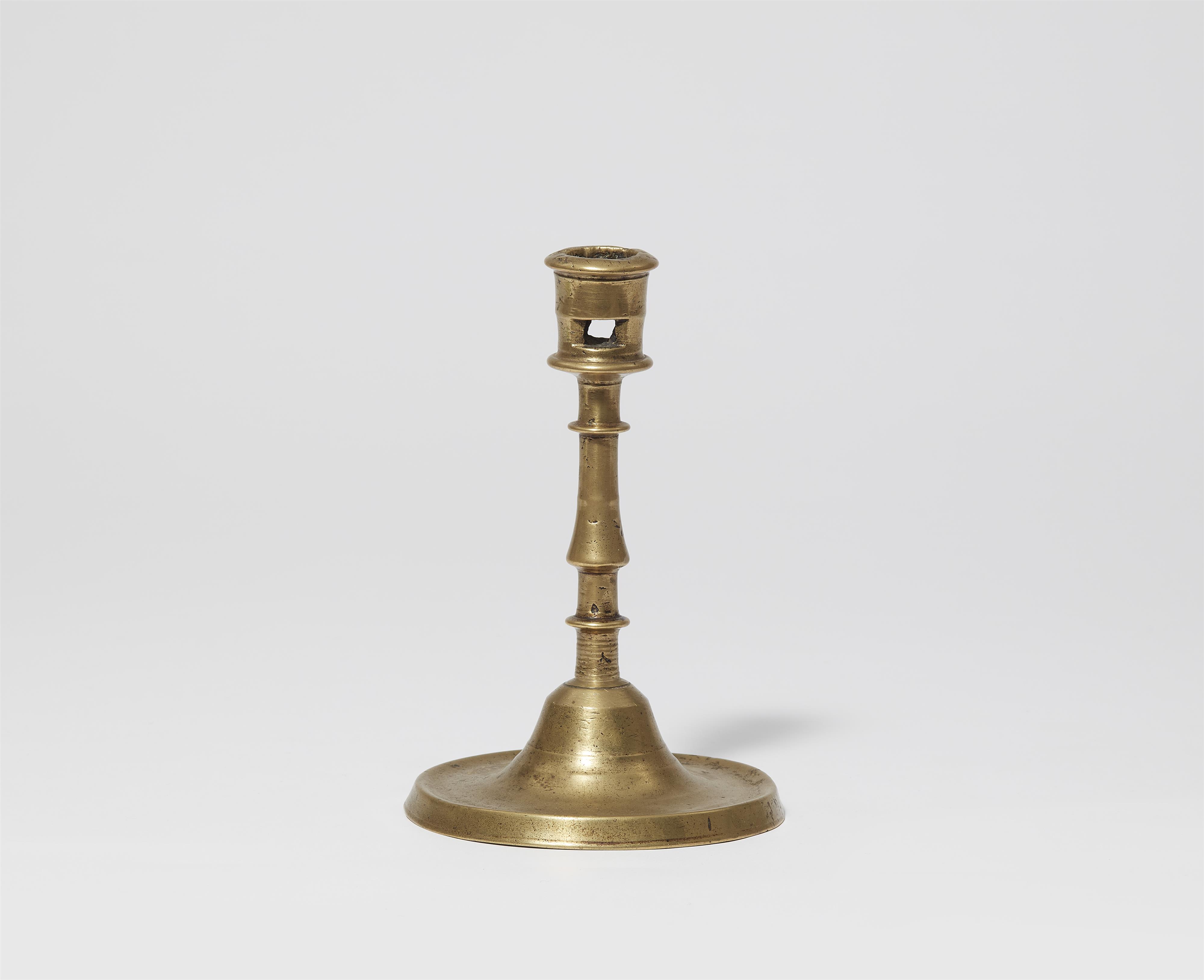 A 16th century late Gothic German brass candlestick - image-1