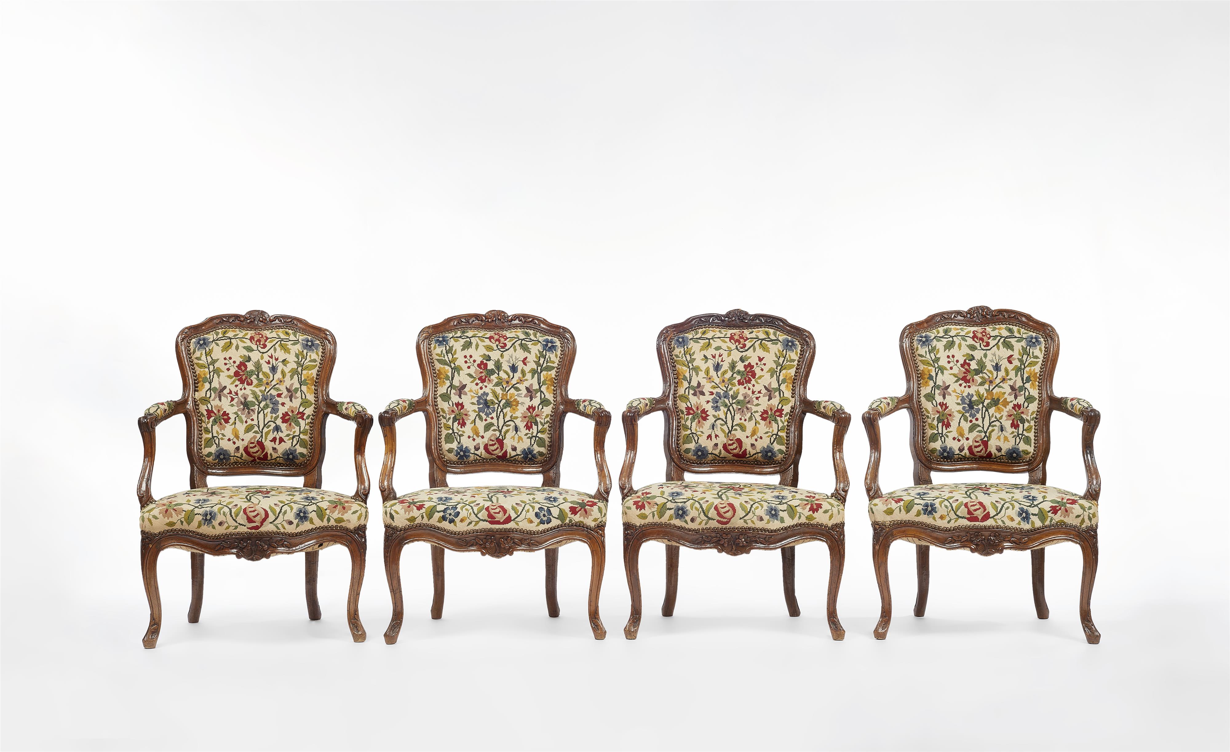 A set of four cabriole armchairs - image-1