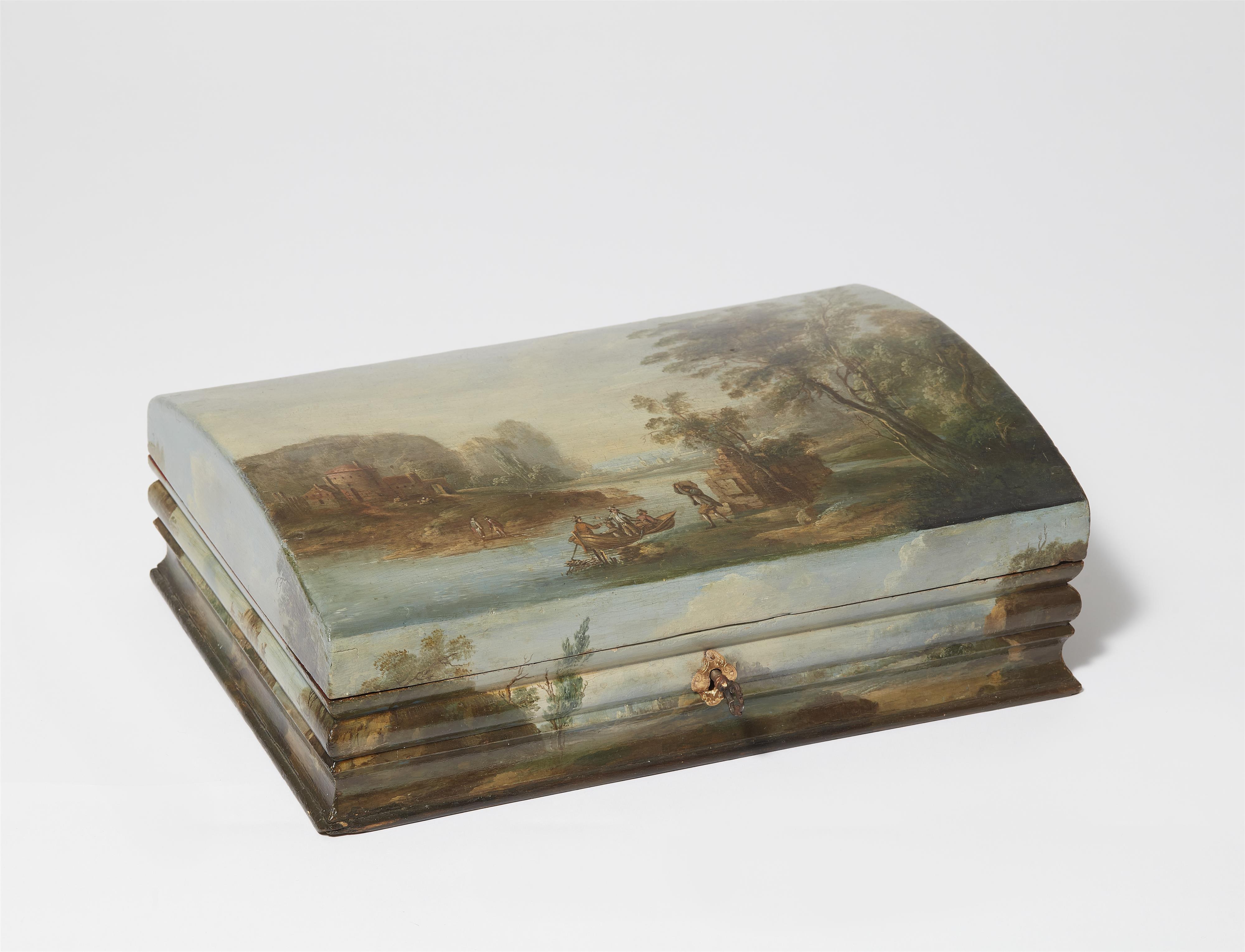 A softwood box painted with river landscapes - image-1