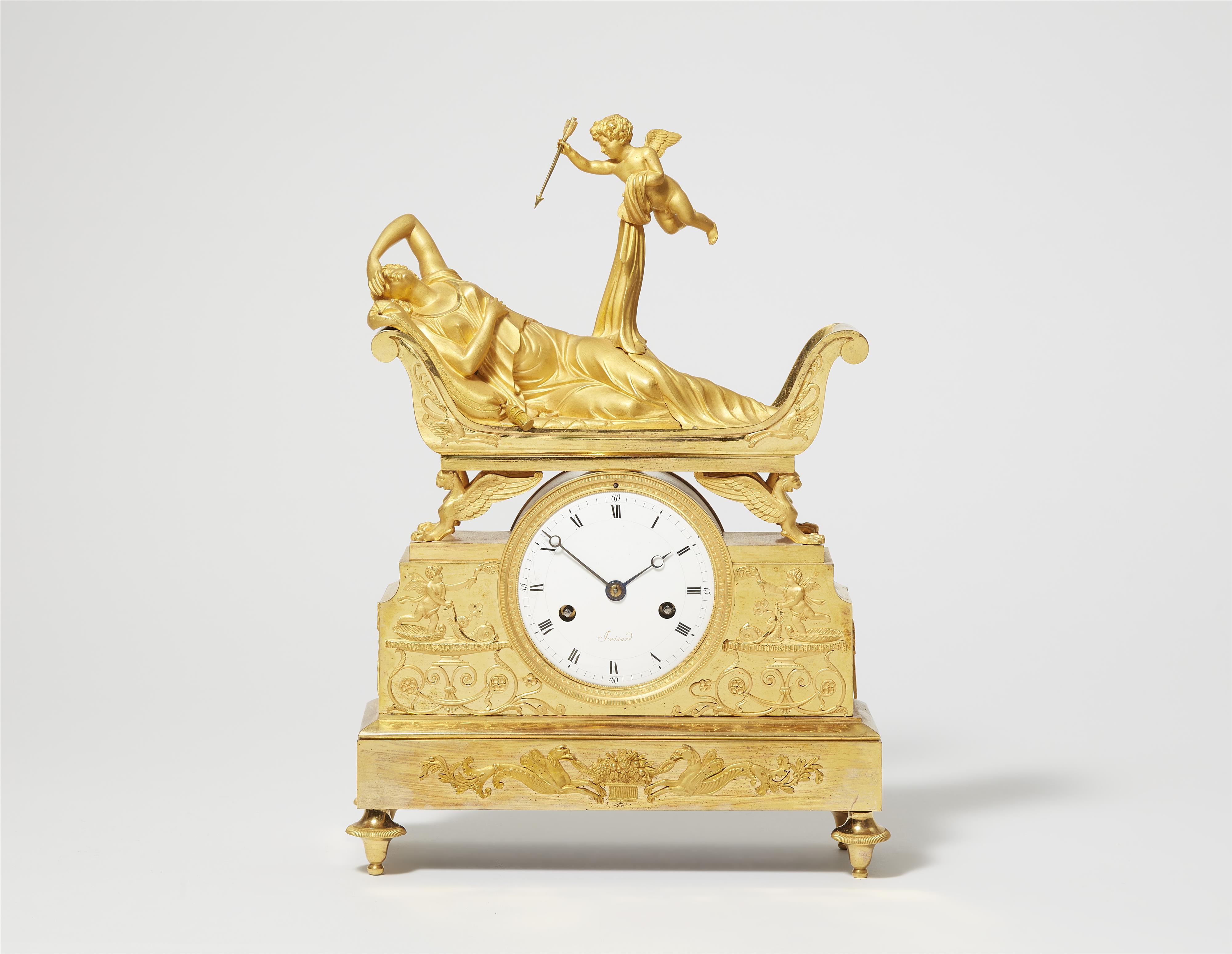 A Parisian ormolu pendulum clock "Cupid awakening Psyche" - image-1