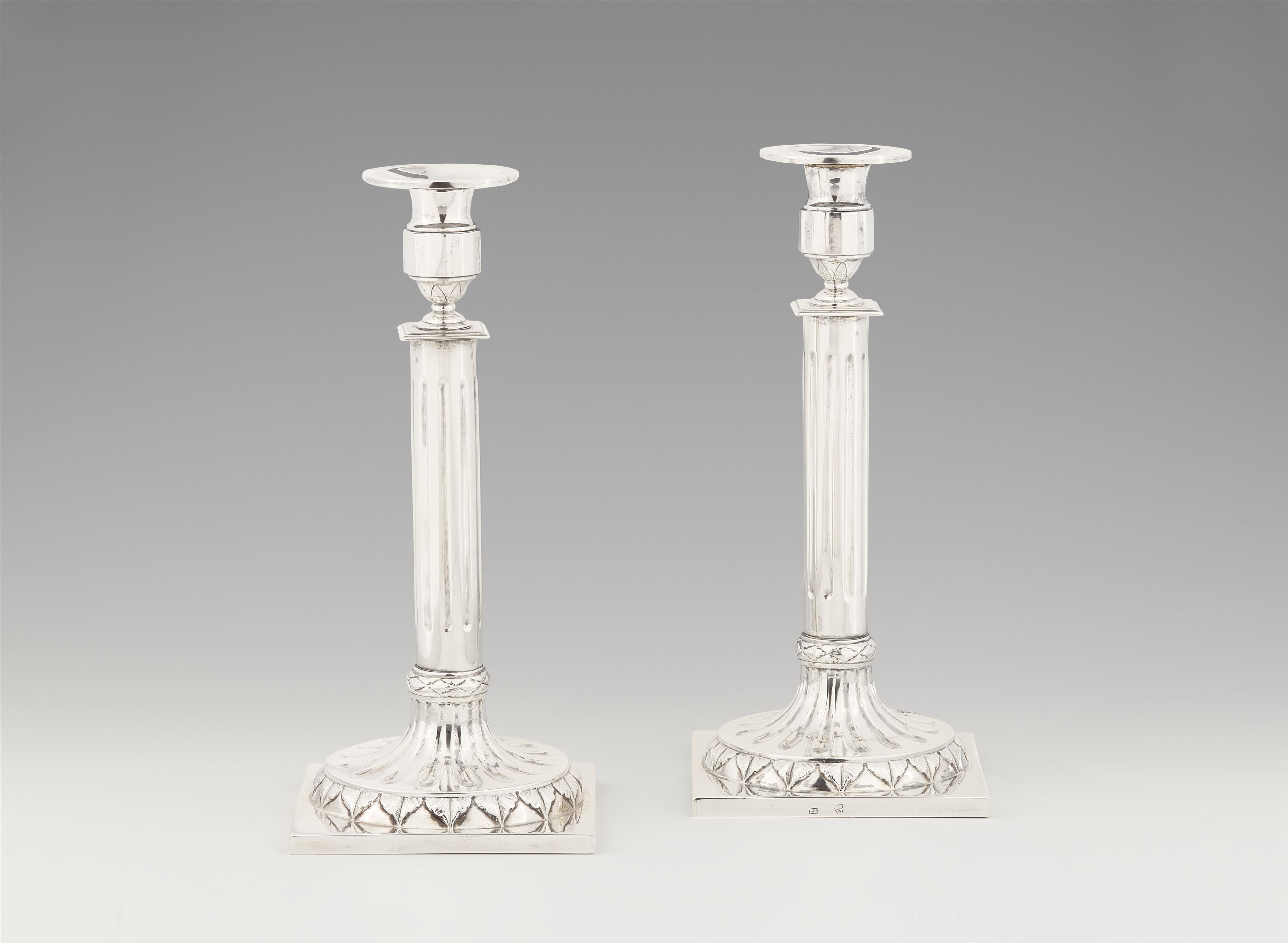 A pair of Neoclassical Cologne silver candlesticks - image-1