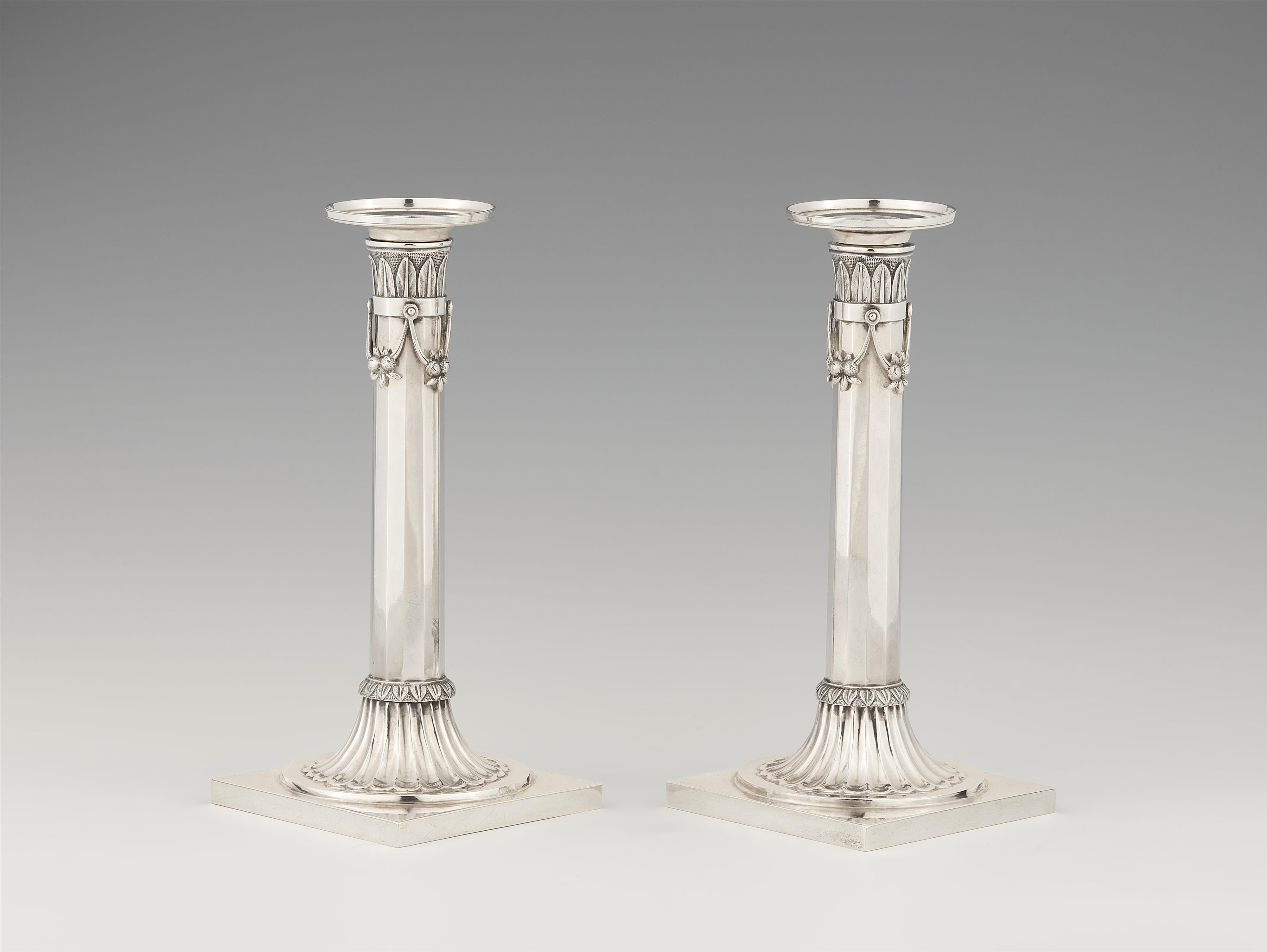 A pair of Stuttgart silver candlesticks - image-1