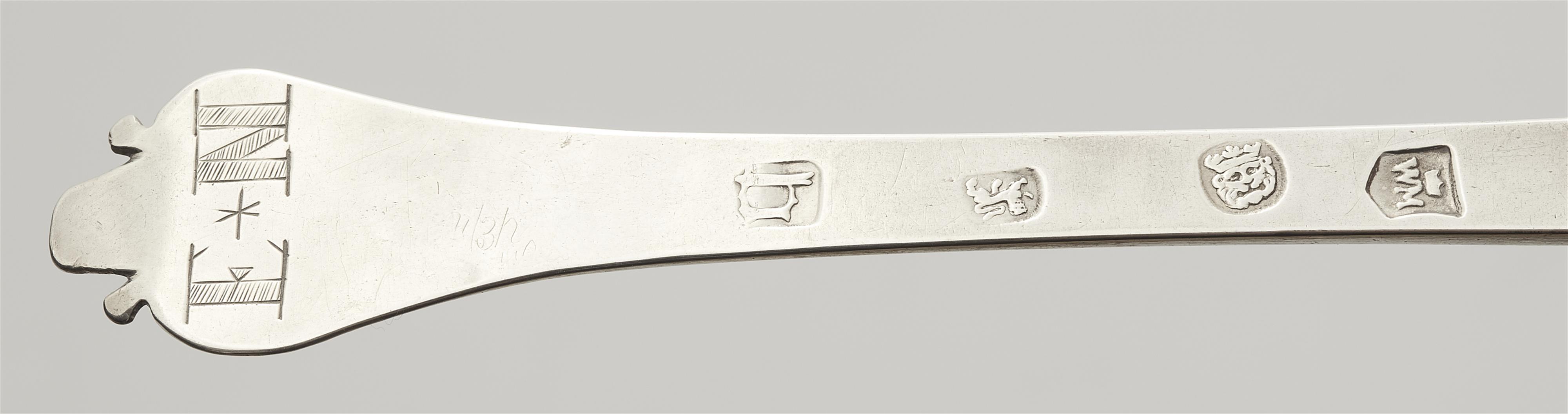 A Charles II London silver lace back spoon - image-2