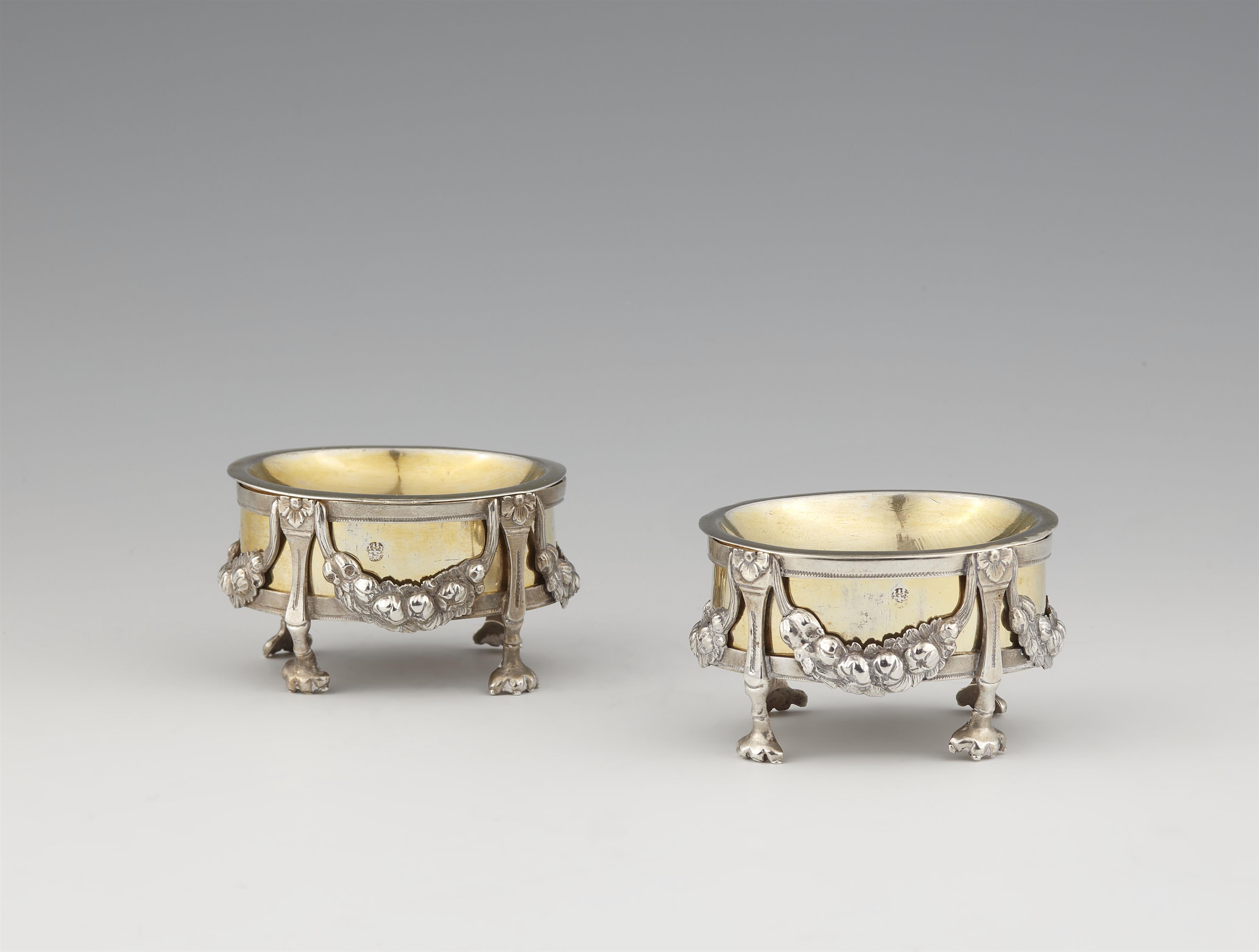 A pair of Laibach parcel gilt silver salts - image-1